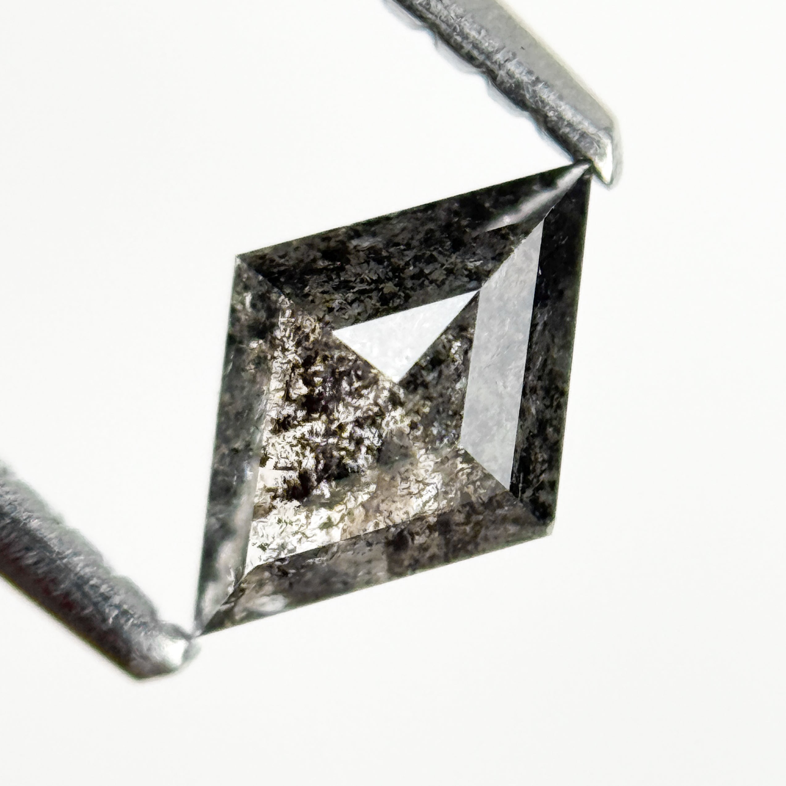 0.46 Ct Square Kite Rose Cut Grey Natural Galaxy Diamond