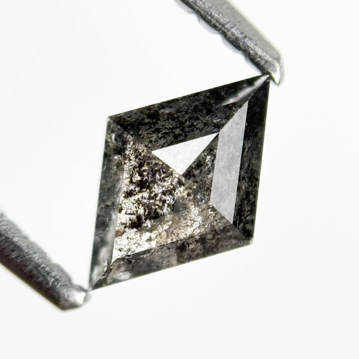 0.46 Ct Square Kite Rose Cut Grey Natural Galaxy Diamond