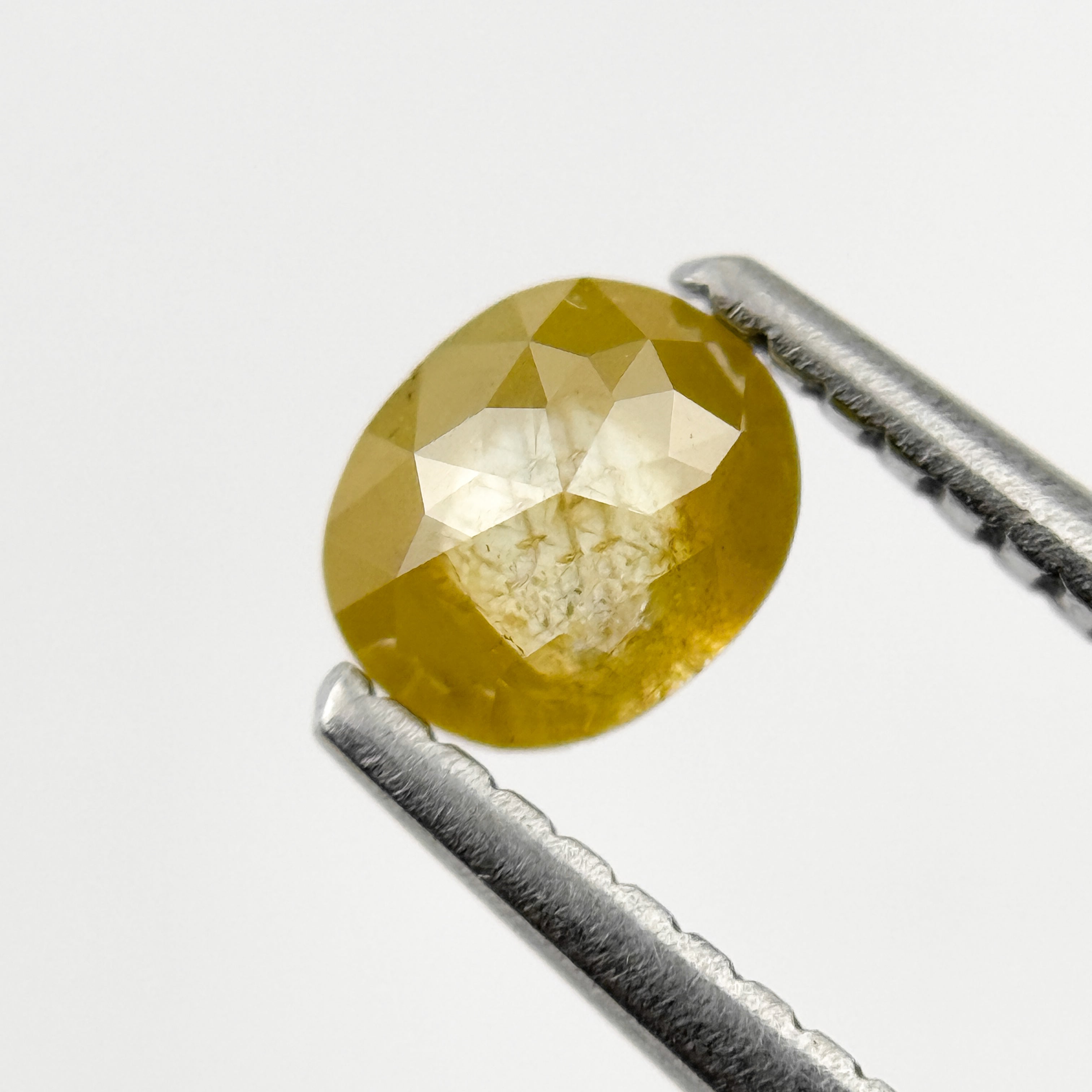 0.62 Ct Oval Rose Cut Yellow Natural Salt and Pepper Diamond