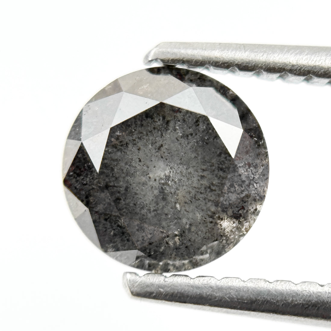 1.22 Ct Round Brilliant Cut Grey Natural Galaxy Diamond