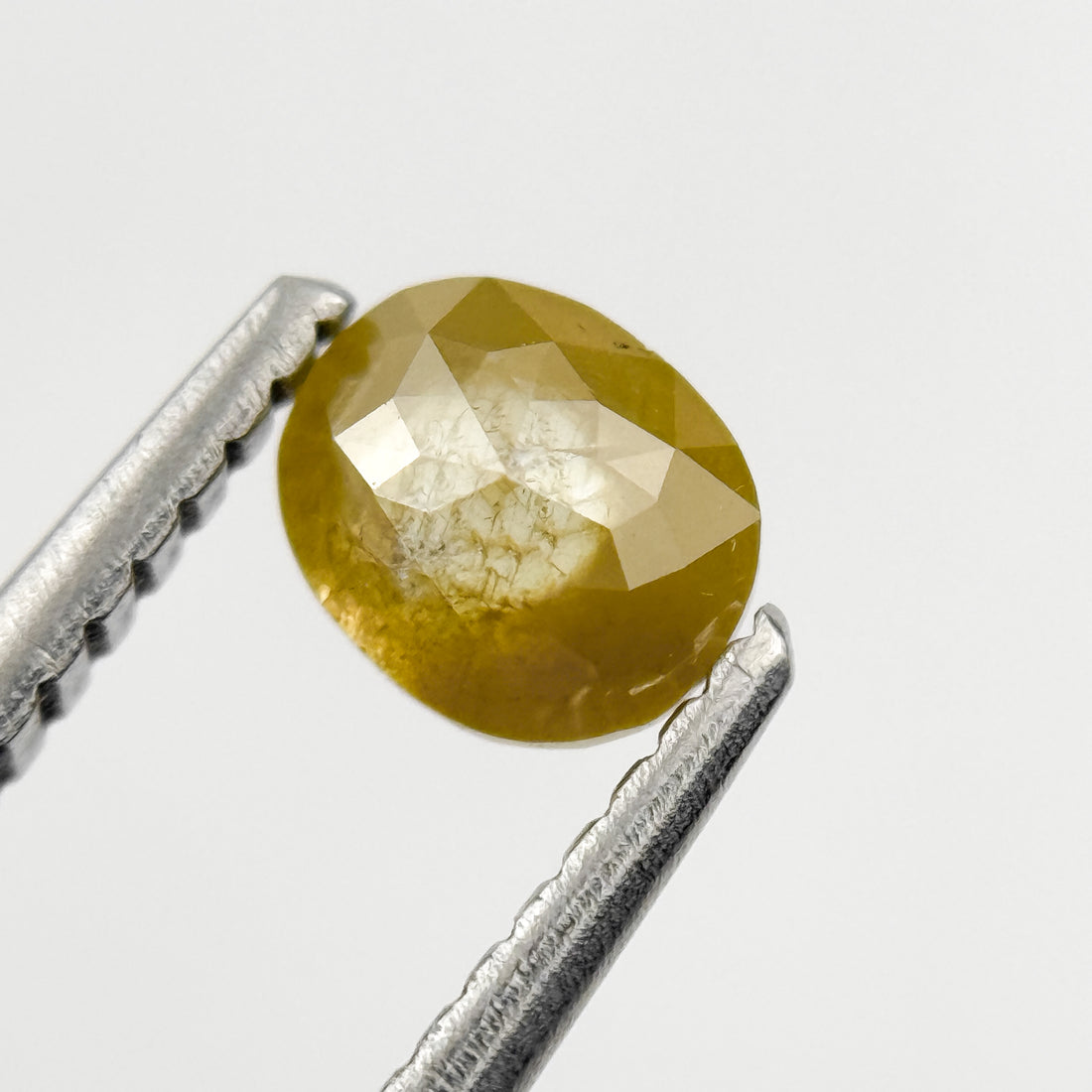 0.62 Ct Oval Rose Cut Yellow Natural Salt and Pepper Diamond