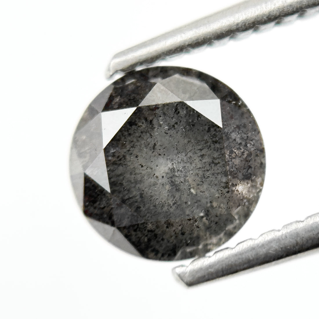 1.22 Ct Round Brilliant Cut Grey Natural Galaxy Diamond
