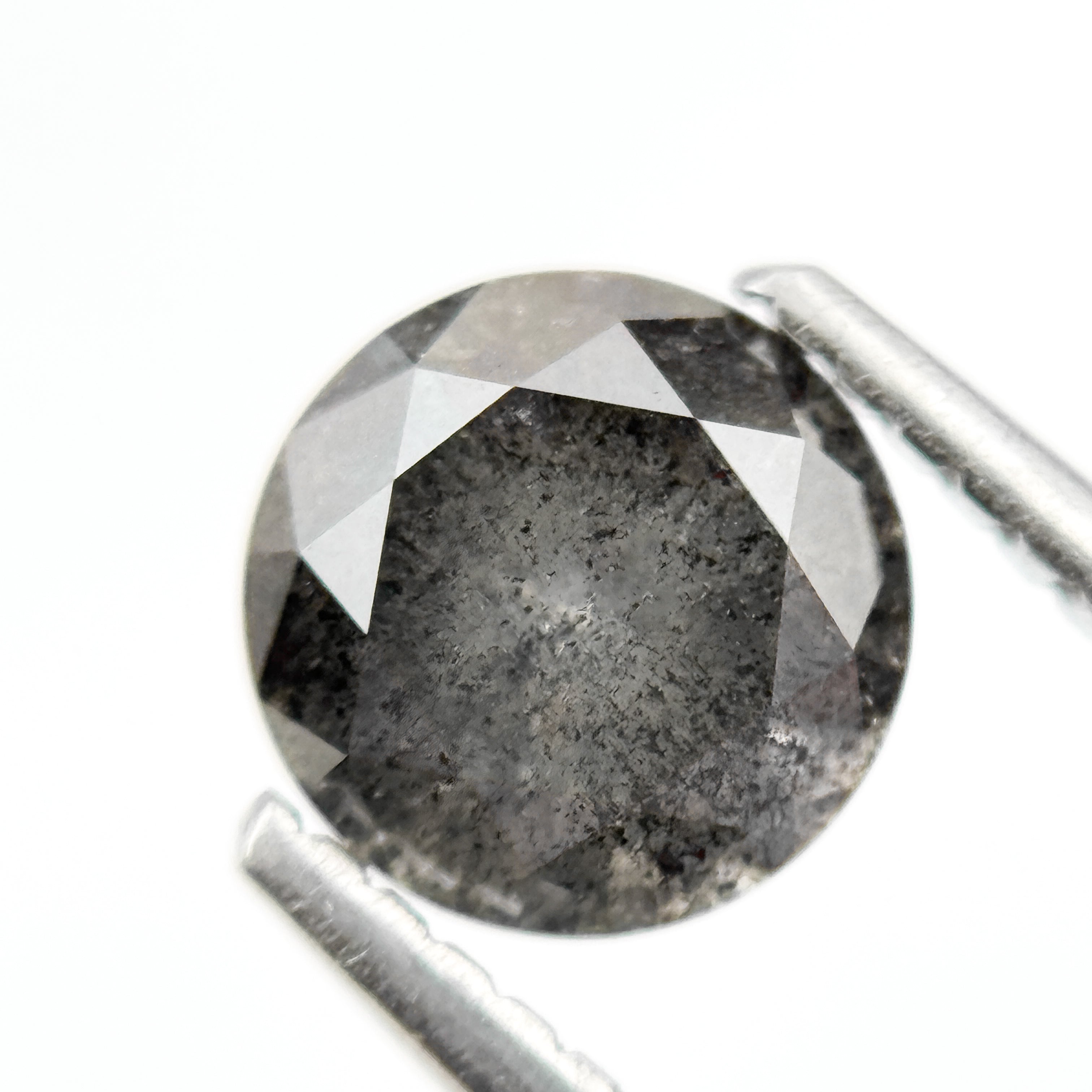 1.22 Ct Round Brilliant Cut Grey Natural Galaxy Diamond