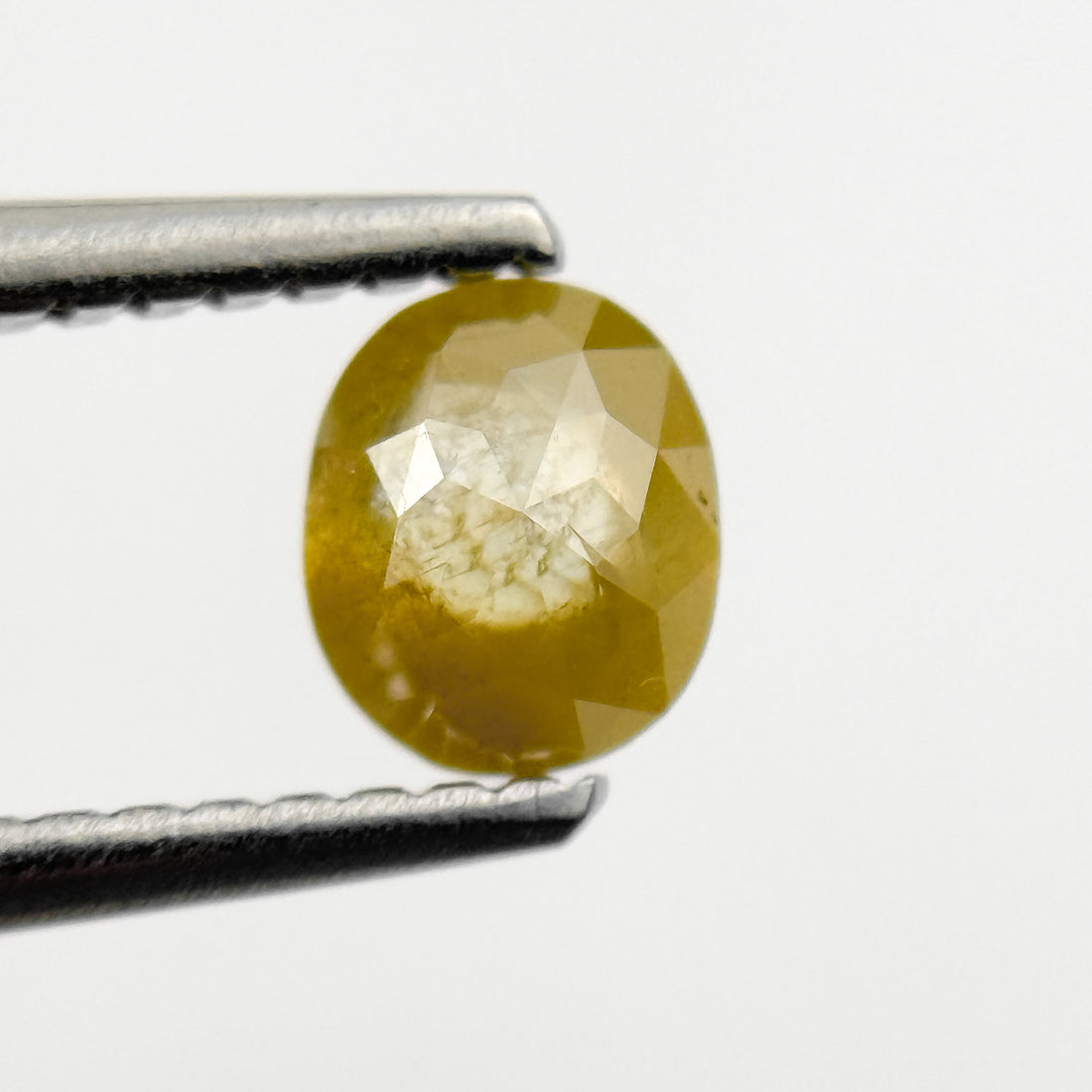 0.62 Ct Oval Rose Cut Yellow Natural Salt and Pepper Diamond