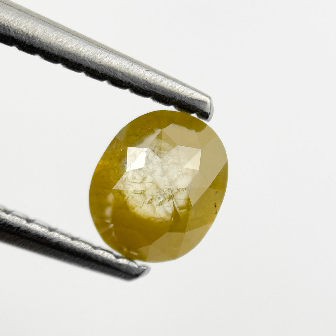 0.62 Ct Oval Rose Cut Yellow Natural Salt and Pepper Diamond