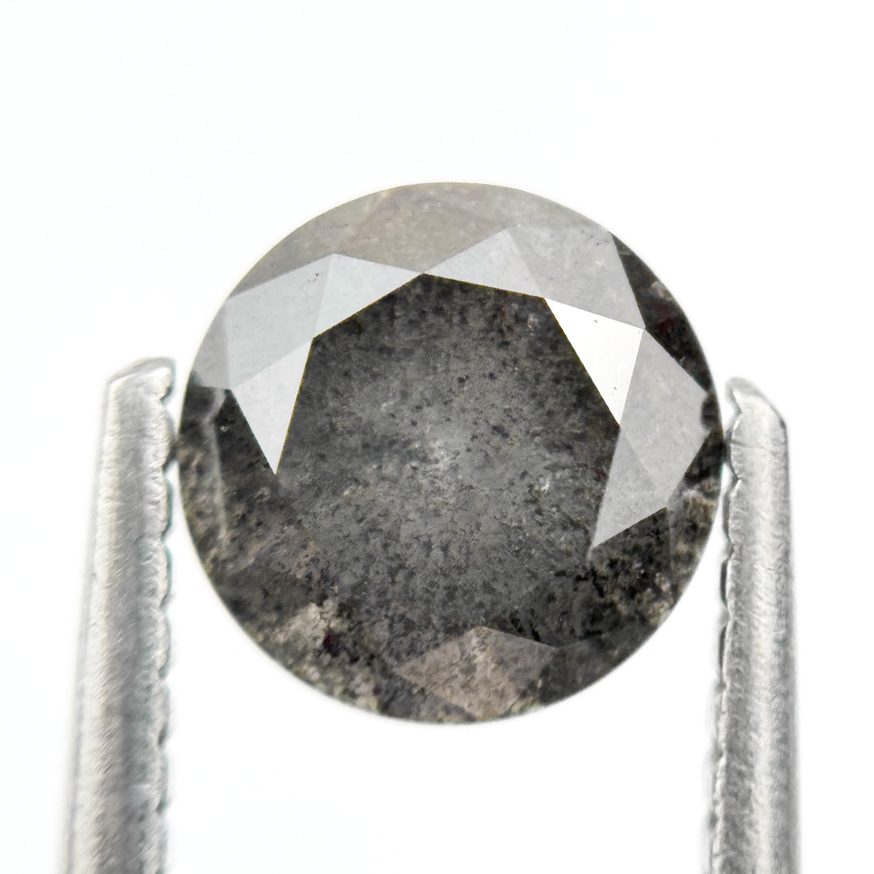 1.22 Ct Round Brilliant Cut Grey Natural Galaxy Diamond