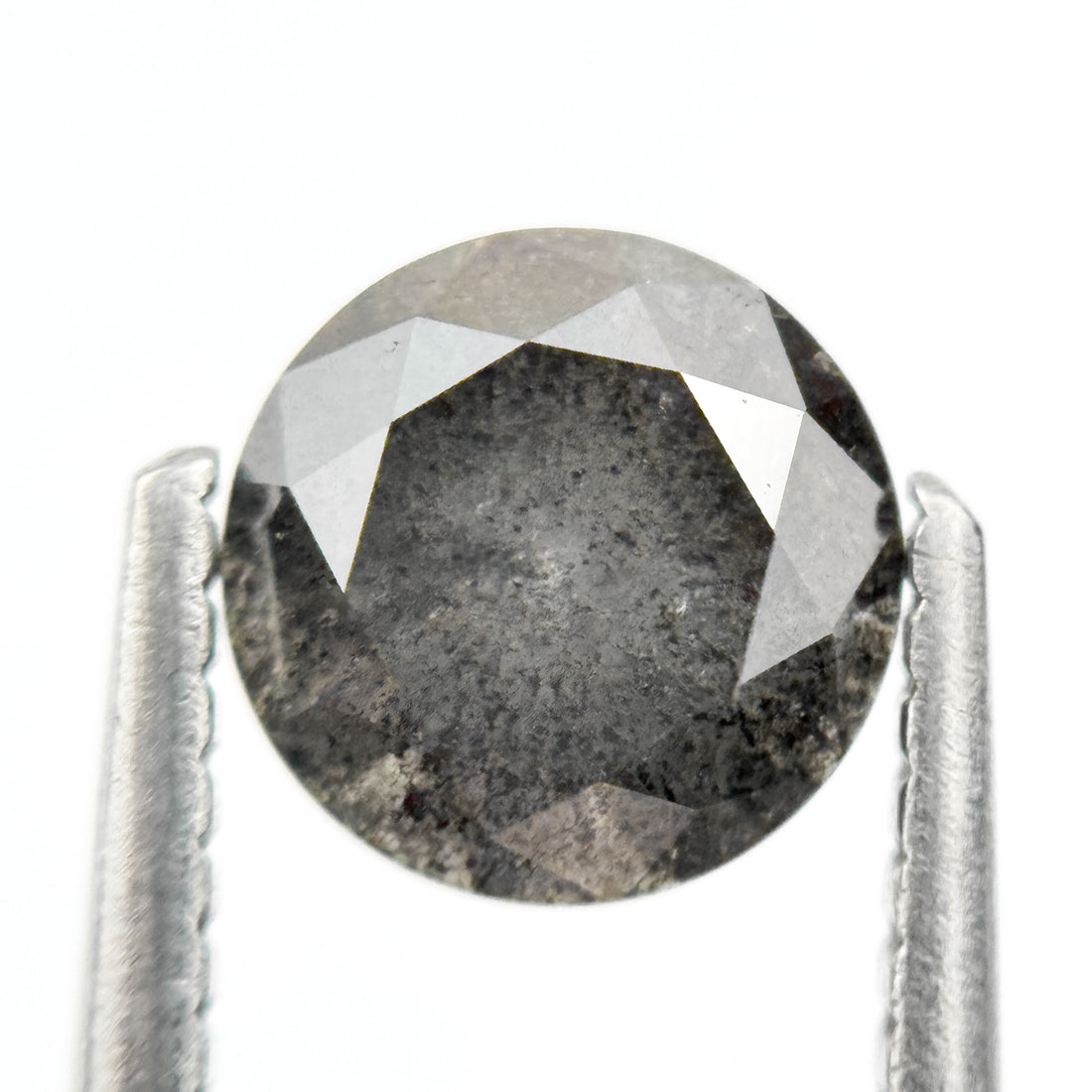 1.22 Ct Round Brilliant Cut Grey Natural Galaxy Diamond