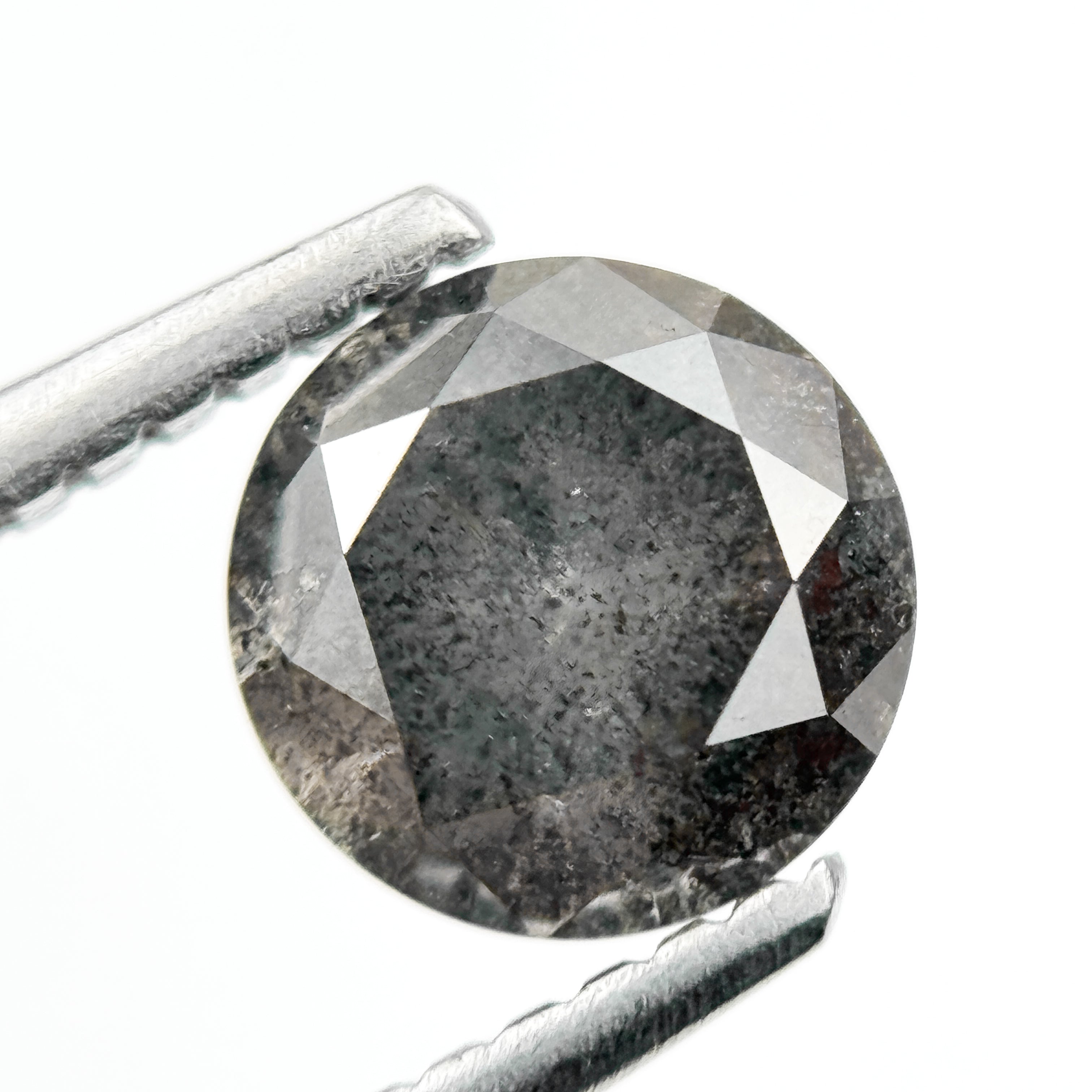 1.22 Ct Round Brilliant Cut Grey Natural Galaxy Diamond