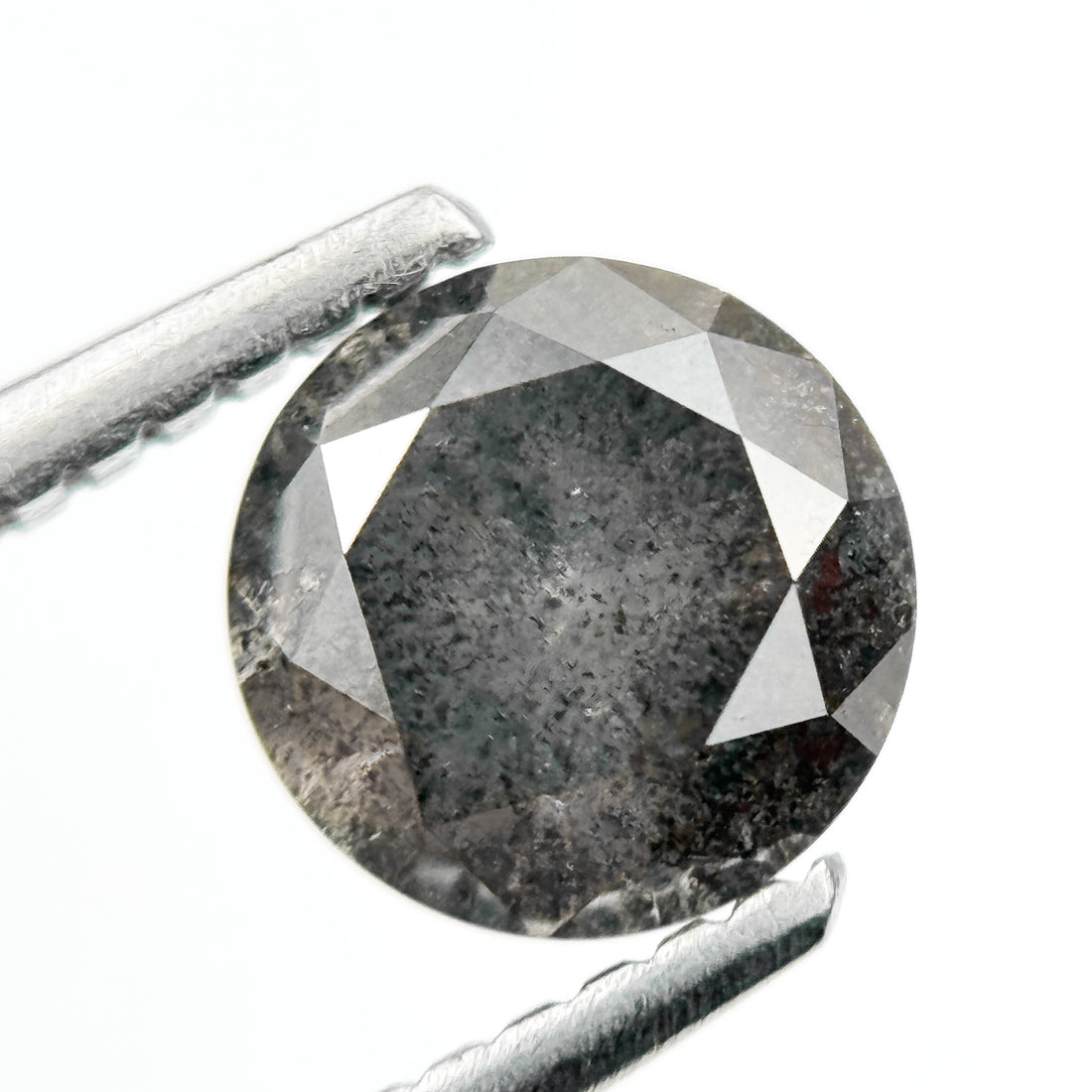 1.22 Ct Round Brilliant Cut Grey Natural Galaxy Diamond