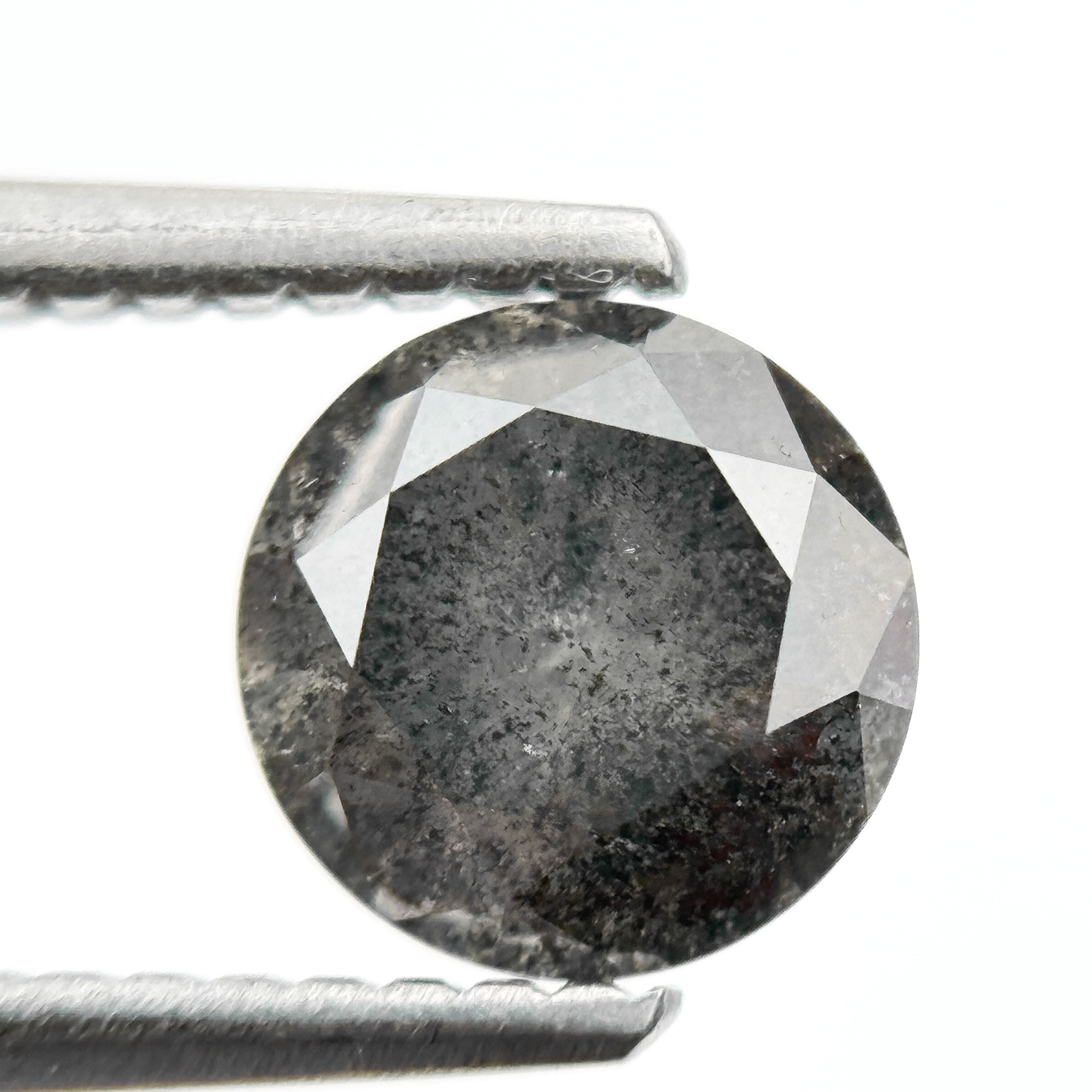 1.22 Ct Round Brilliant Cut Grey Natural Galaxy Diamond