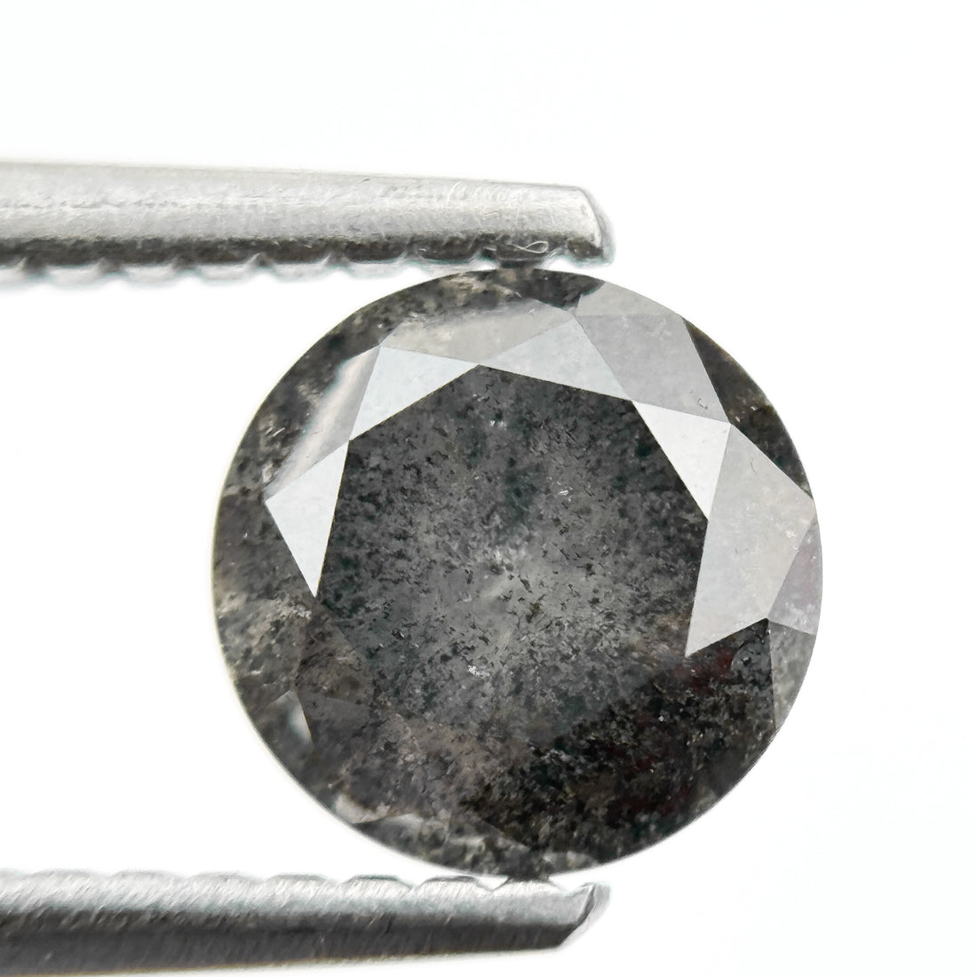 1.22 Ct Round Brilliant Cut Grey Natural Galaxy Diamond