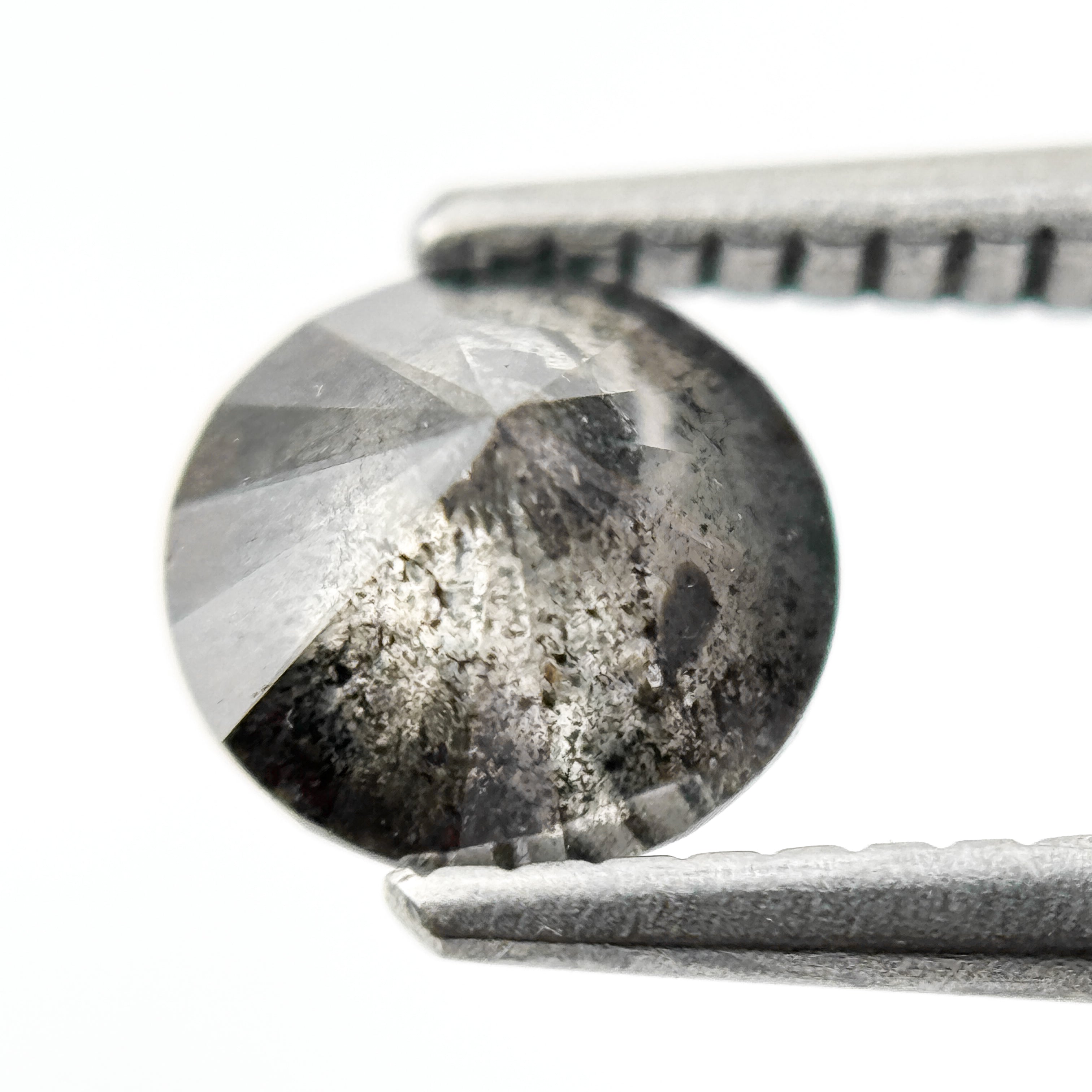 1.22 Ct Round Brilliant Cut Grey Natural Galaxy Diamond