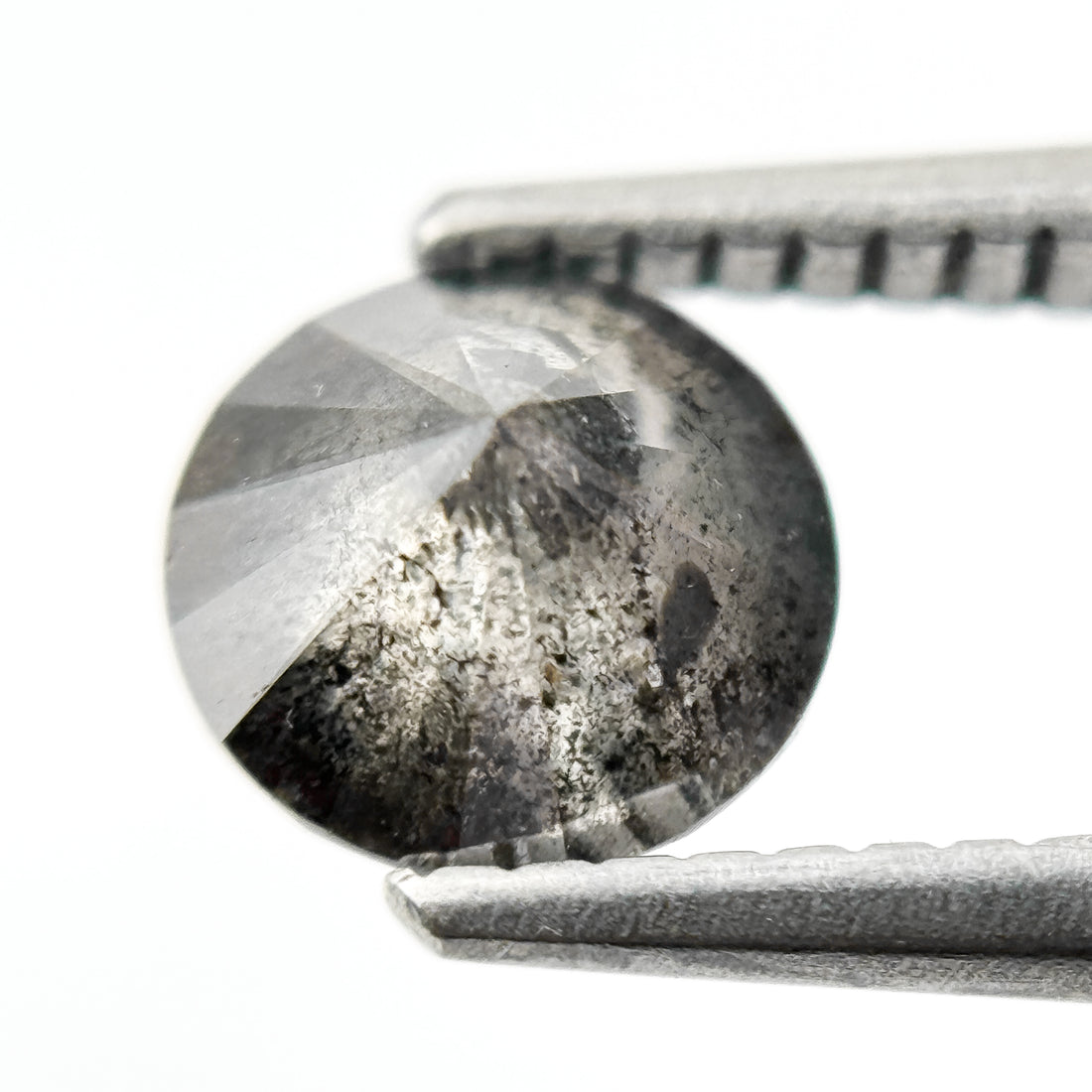 1.22 Ct Round Brilliant Cut Grey Natural Galaxy Diamond
