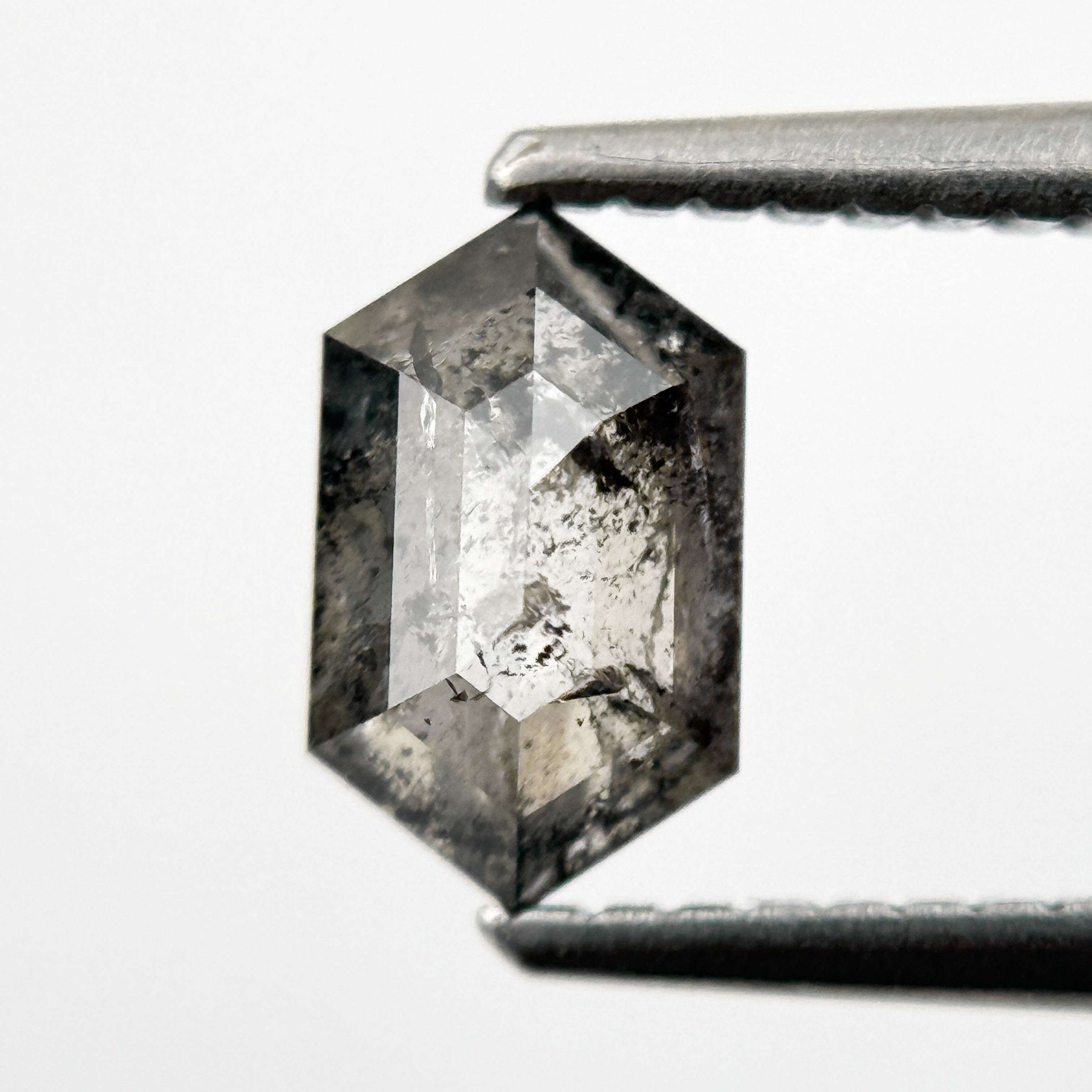 1.00 Ct Hexagon Rose Cut Grey Natural Minimalist Diamond