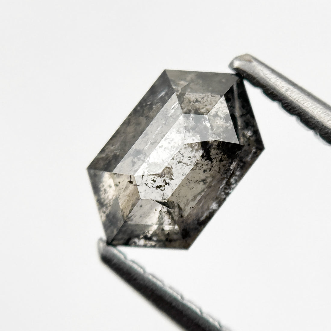 1.00 Ct Hexagon Rose Cut Grey Natural Minimalist Diamond