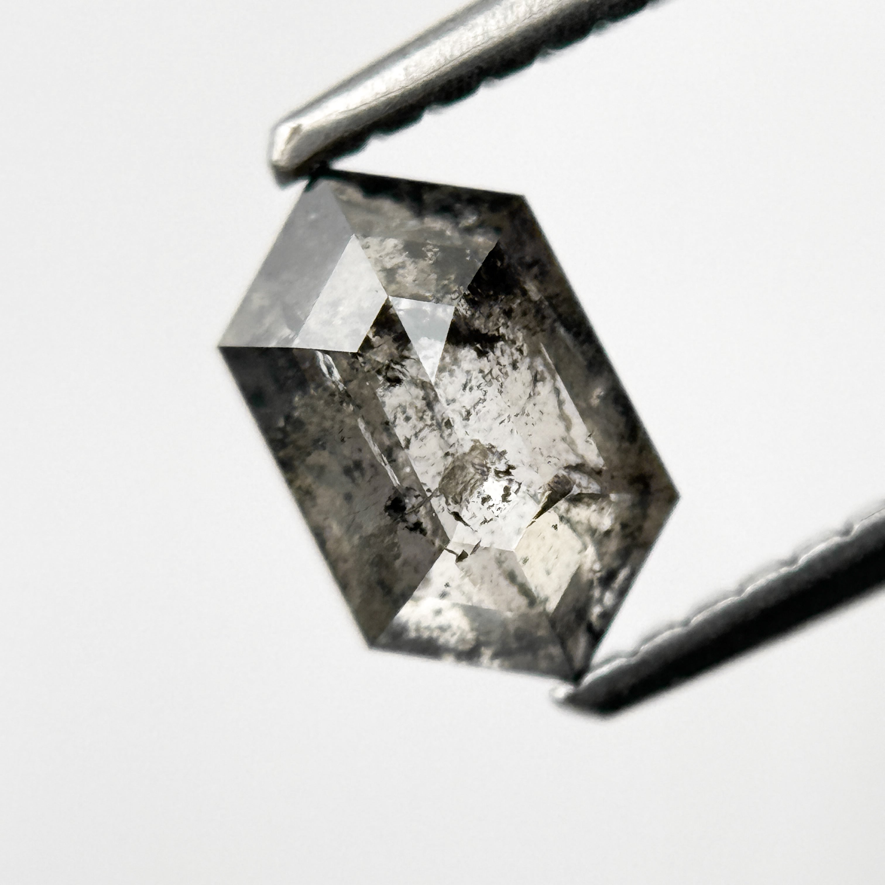 1.00 Ct Hexagon Rose Cut Grey Natural Minimalist Diamond