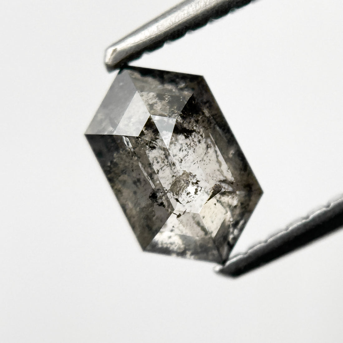 1.00 Ct Hexagon Rose Cut Grey Natural Minimalist Diamond