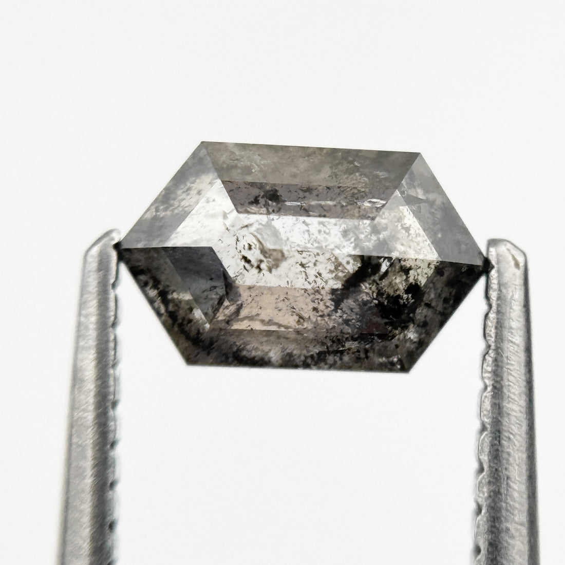 1.00 Ct Hexagon Rose Cut Grey Natural Minimalist Diamond