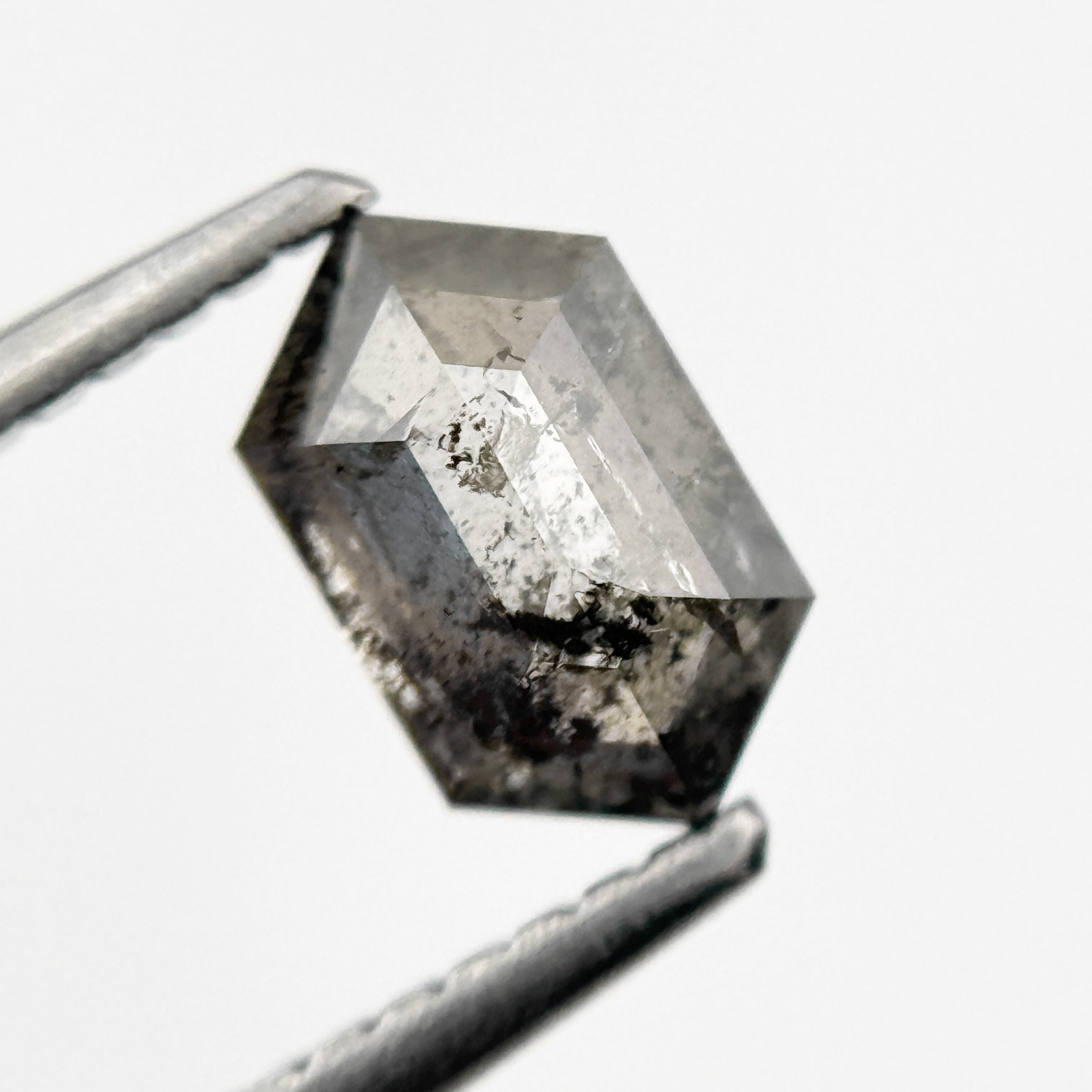 1.00 Ct Hexagon Rose Cut Grey Natural Minimalist Diamond