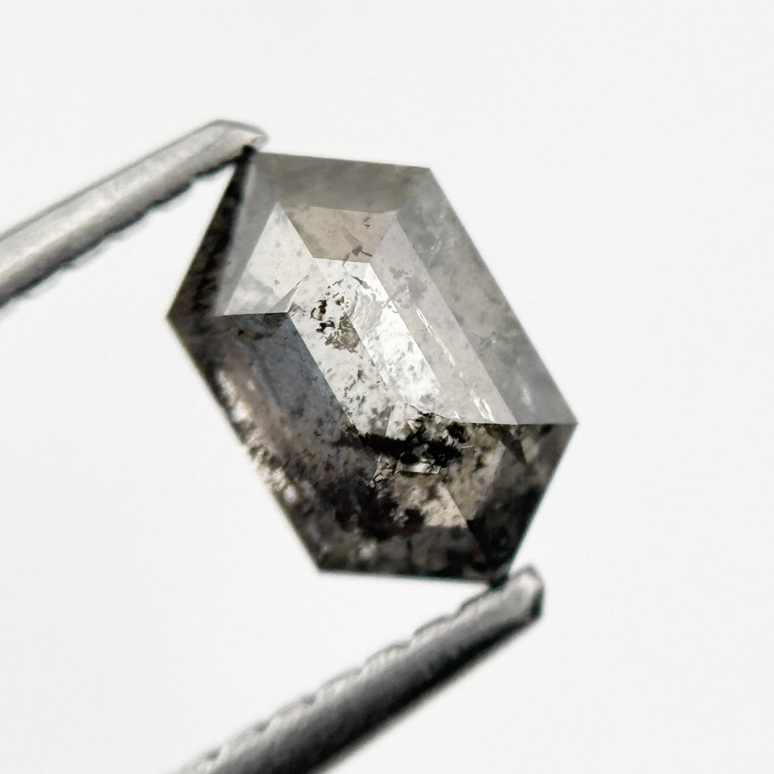1.00 Ct Hexagon Rose Cut Grey Natural Minimalist Diamond