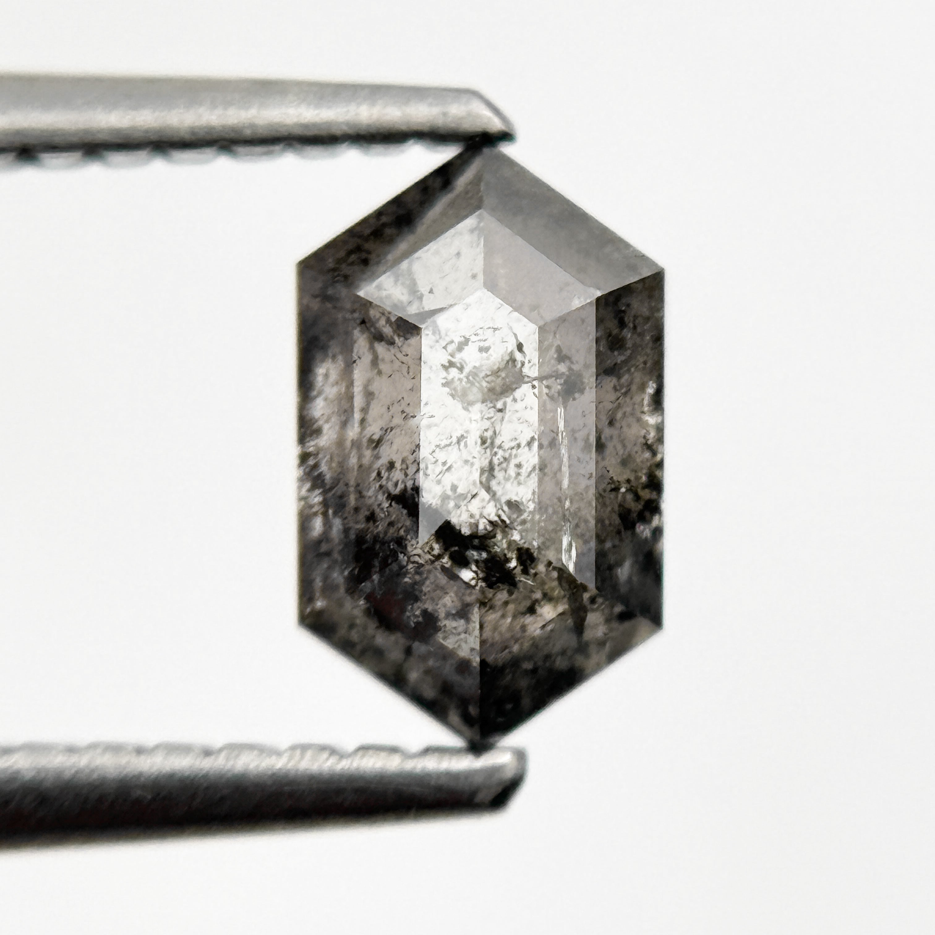 1.00 Ct Hexagon Rose Cut Grey Natural Minimalist Diamond