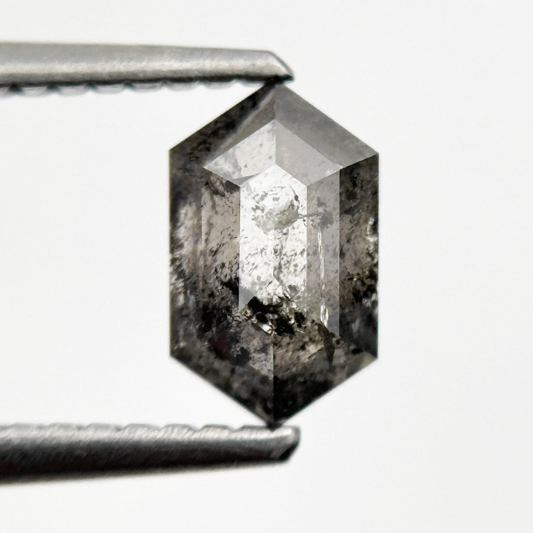 1.00 Ct Hexagon Rose Cut Grey Natural Minimalist Diamond