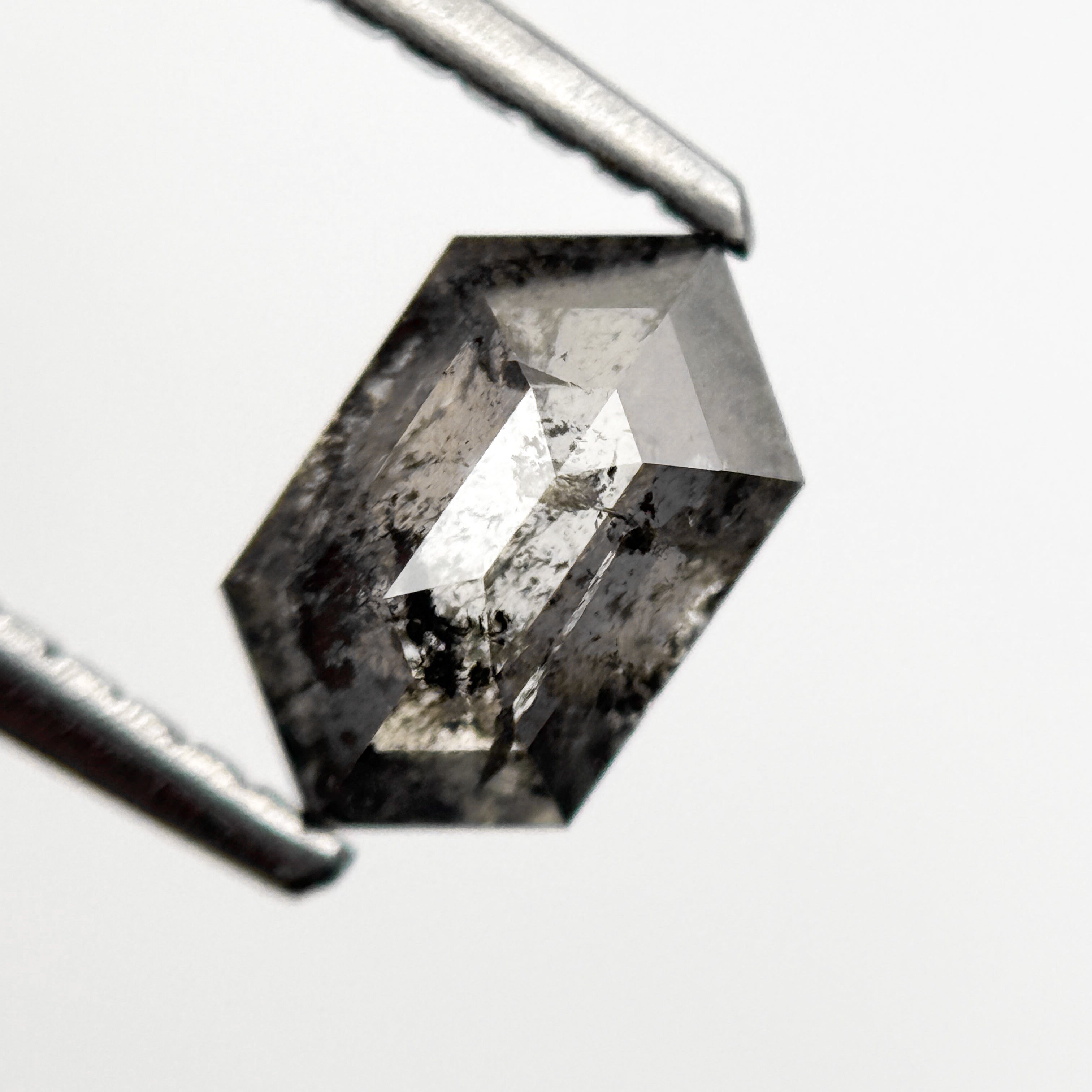 1.00 Ct Hexagon Rose Cut Grey Natural Minimalist Diamond