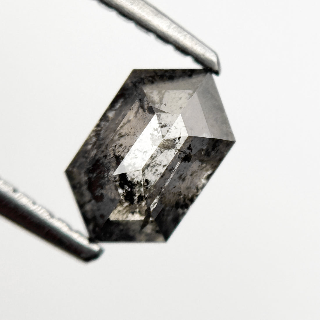 1.00 Ct Hexagon Rose Cut Grey Natural Minimalist Diamond