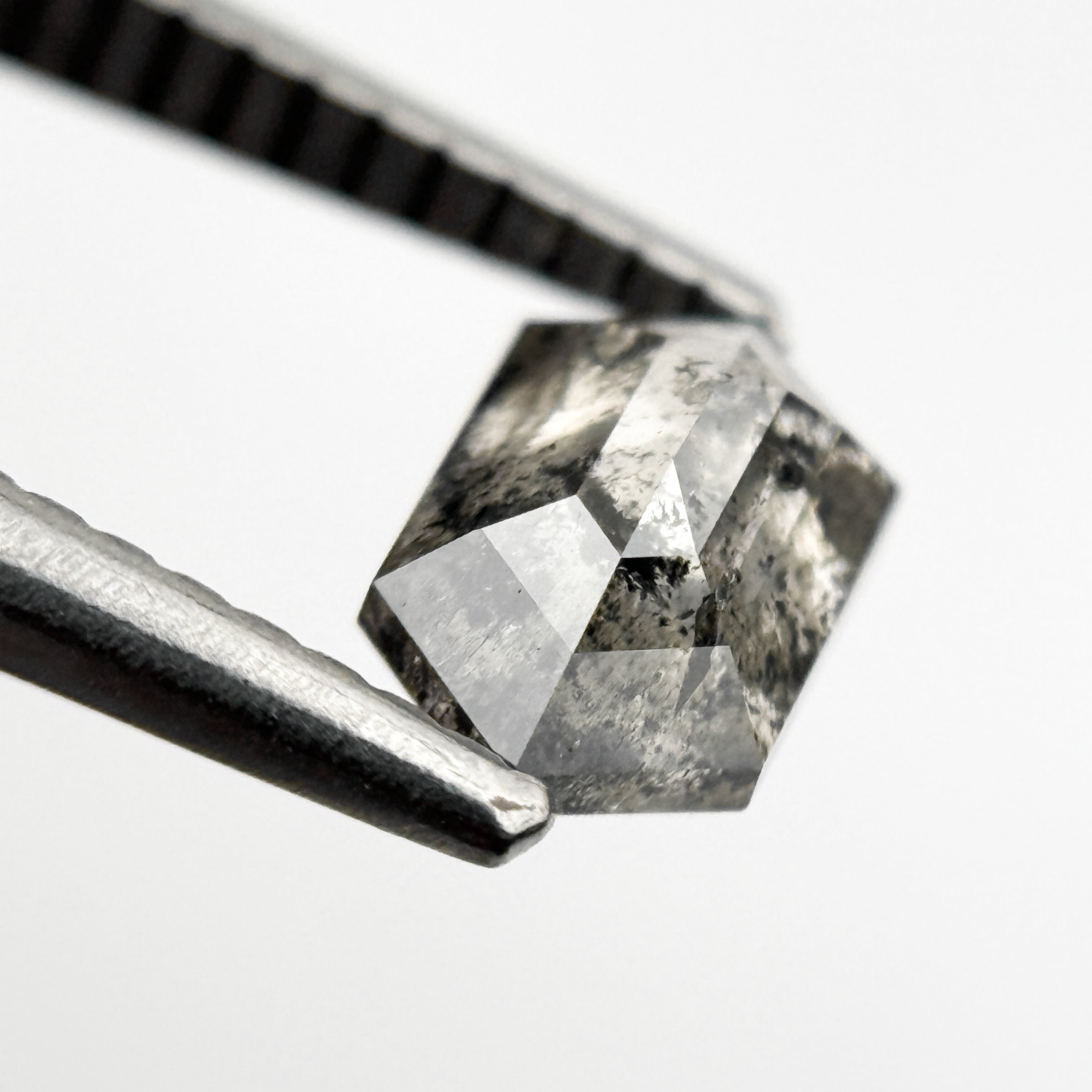 1.00 Ct Hexagon Rose Cut Grey Natural Minimalist Diamond