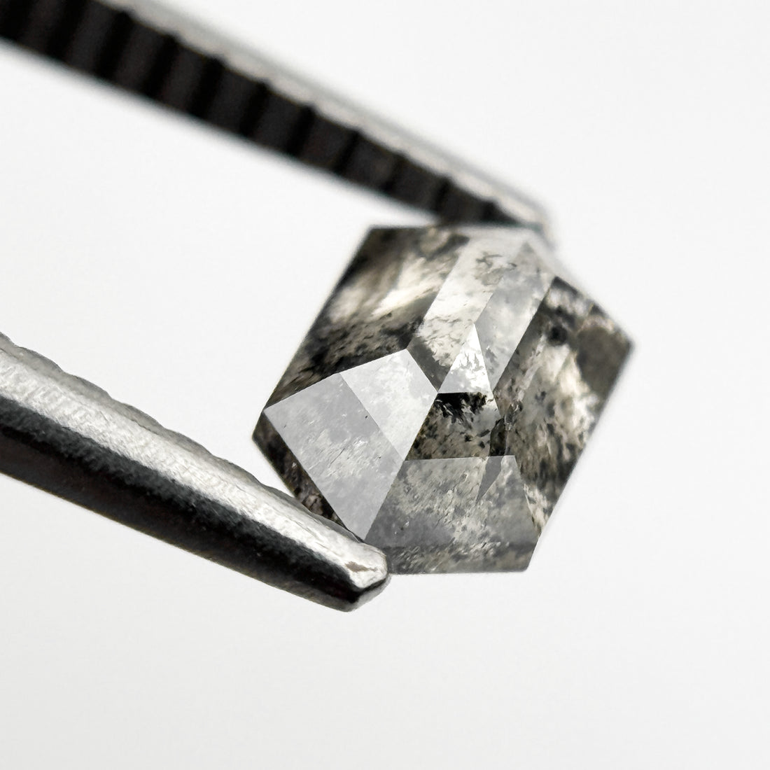 1.00 Ct Hexagon Rose Cut Grey Natural Minimalist Diamond