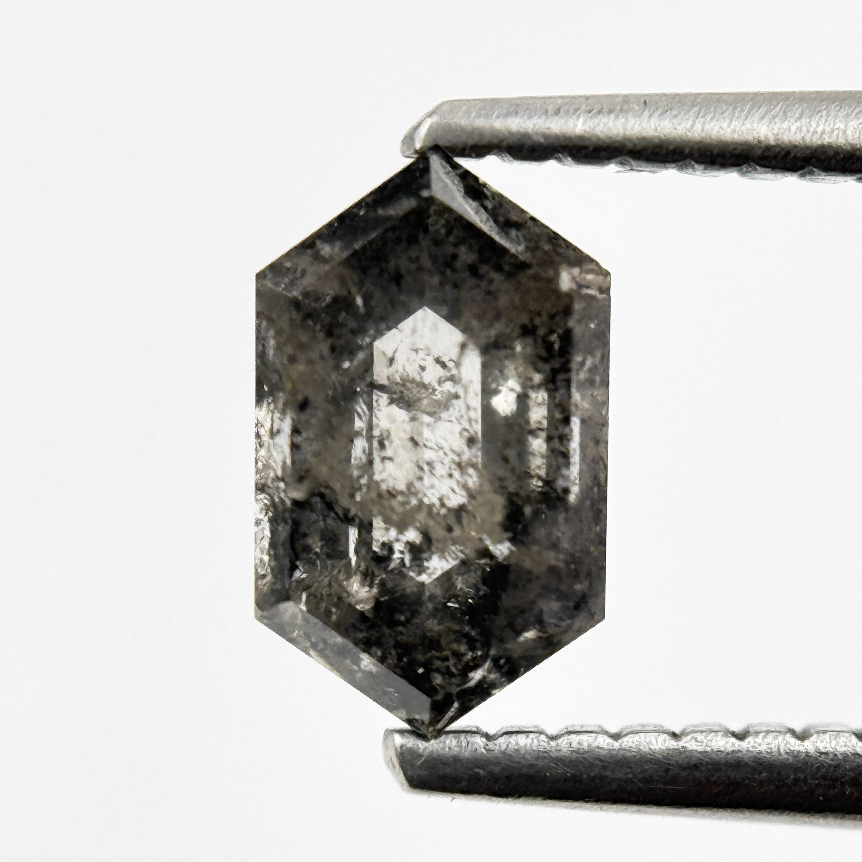 1.00 Ct Hexagon Rose Cut Grey Natural Minimalist Diamond