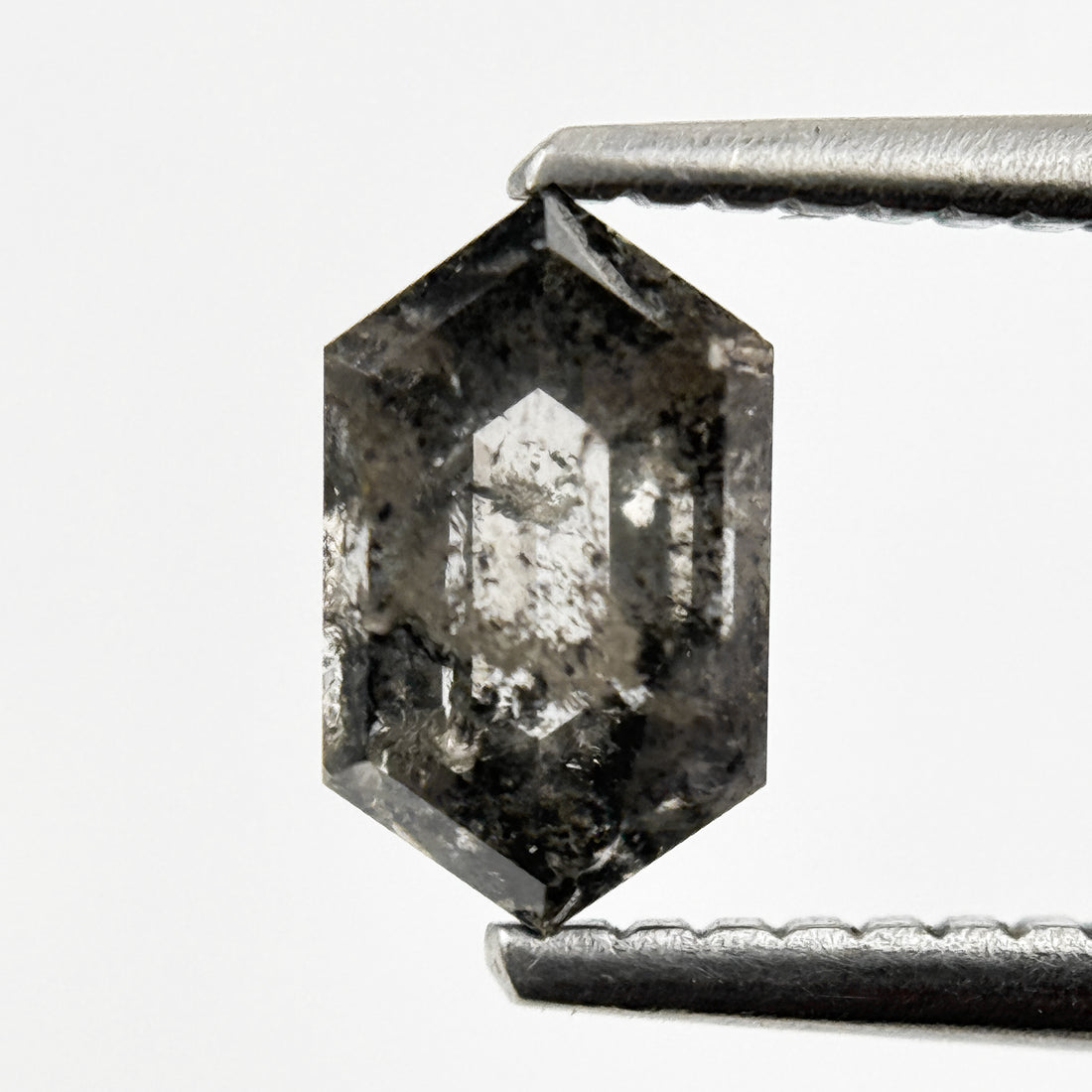 1.00 Ct Hexagon Rose Cut Grey Natural Minimalist Diamond