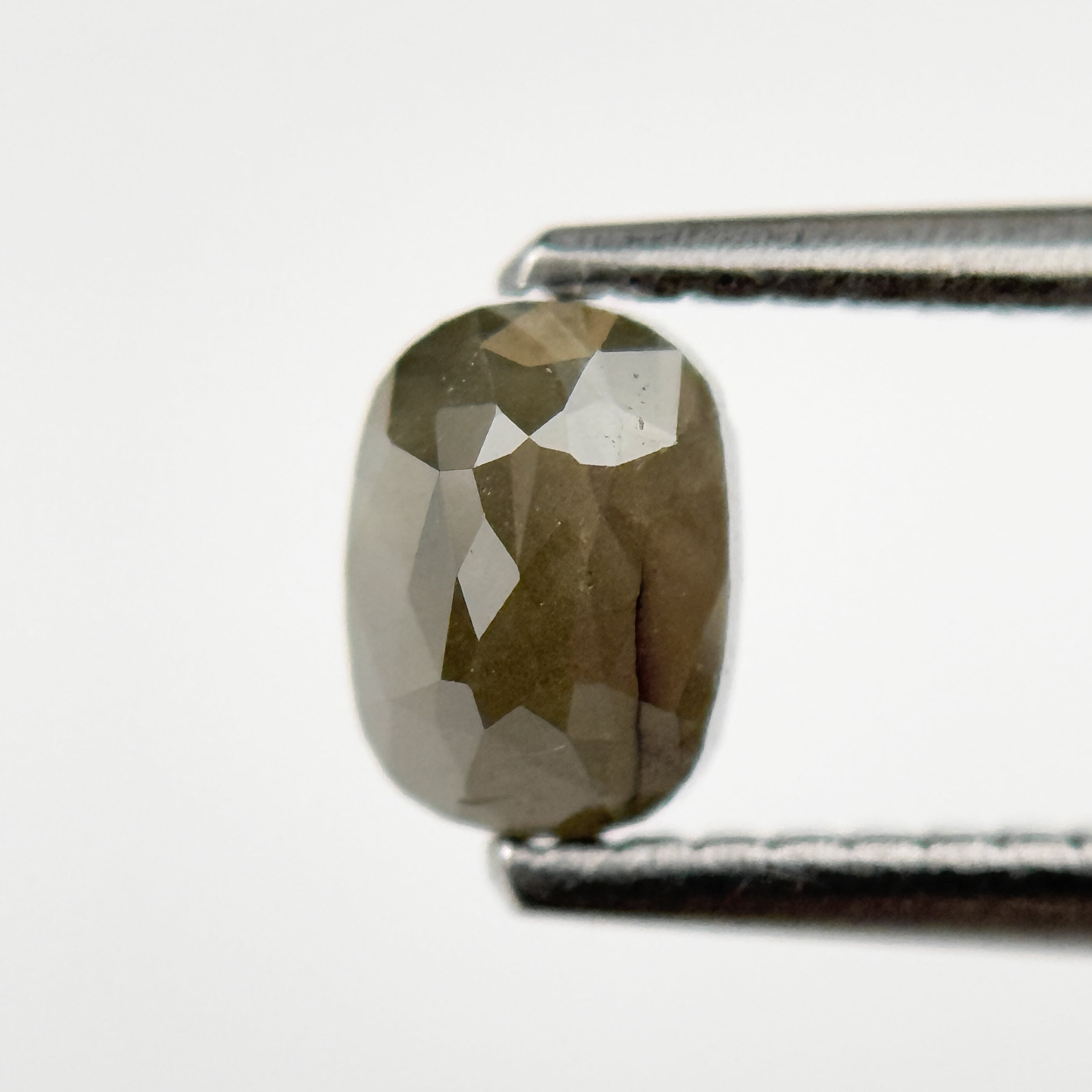 0.79 Ct Oval Rose Cut Grey Natural Salt and Pepper Diamond