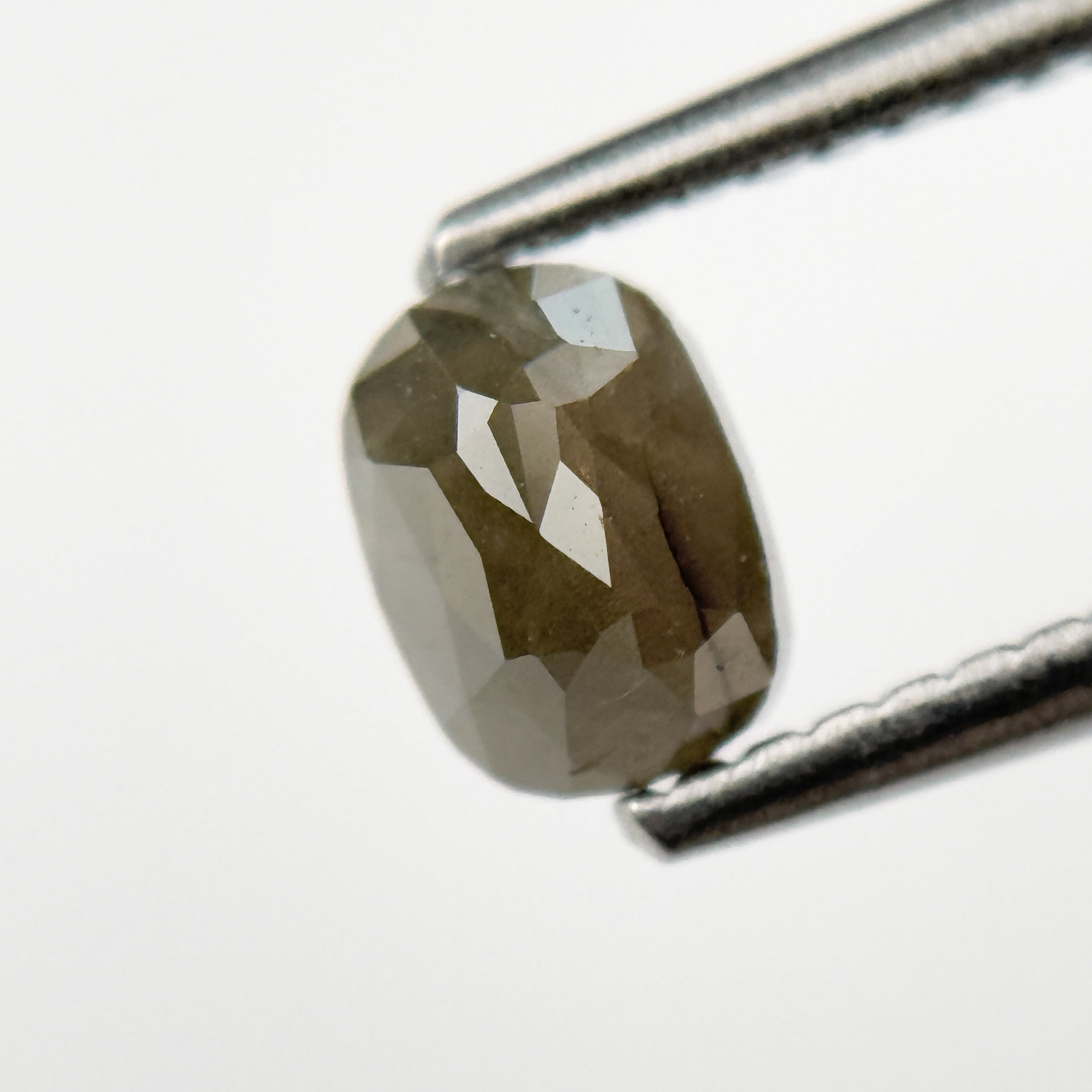 0.79 Ct Oval Rose Cut Grey Natural Salt and Pepper Diamond