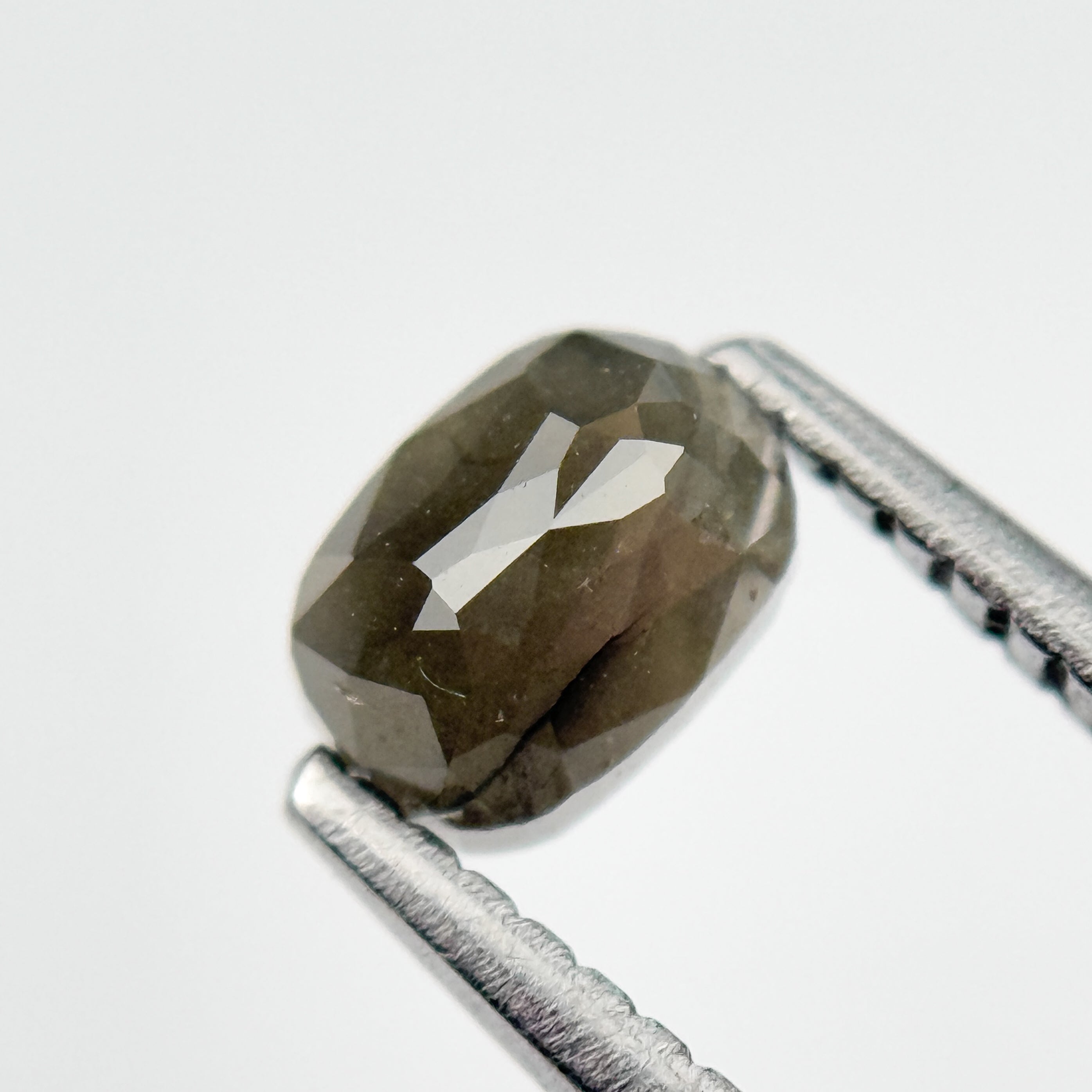 0.79 Ct Oval Rose Cut Grey Natural Salt and Pepper Diamond
