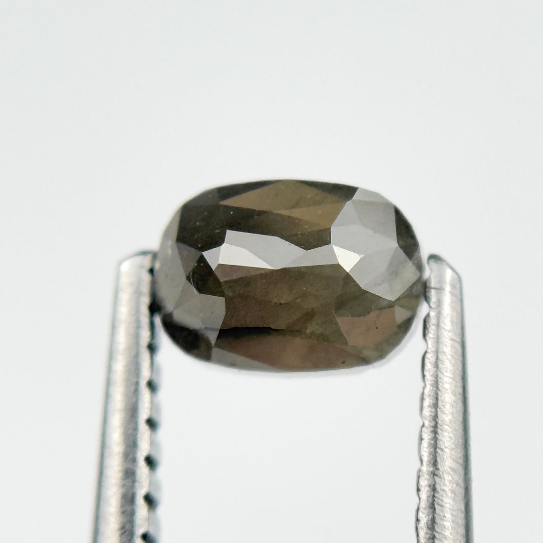 0.79 Ct Oval Rose Cut Grey Natural Salt and Pepper Diamond