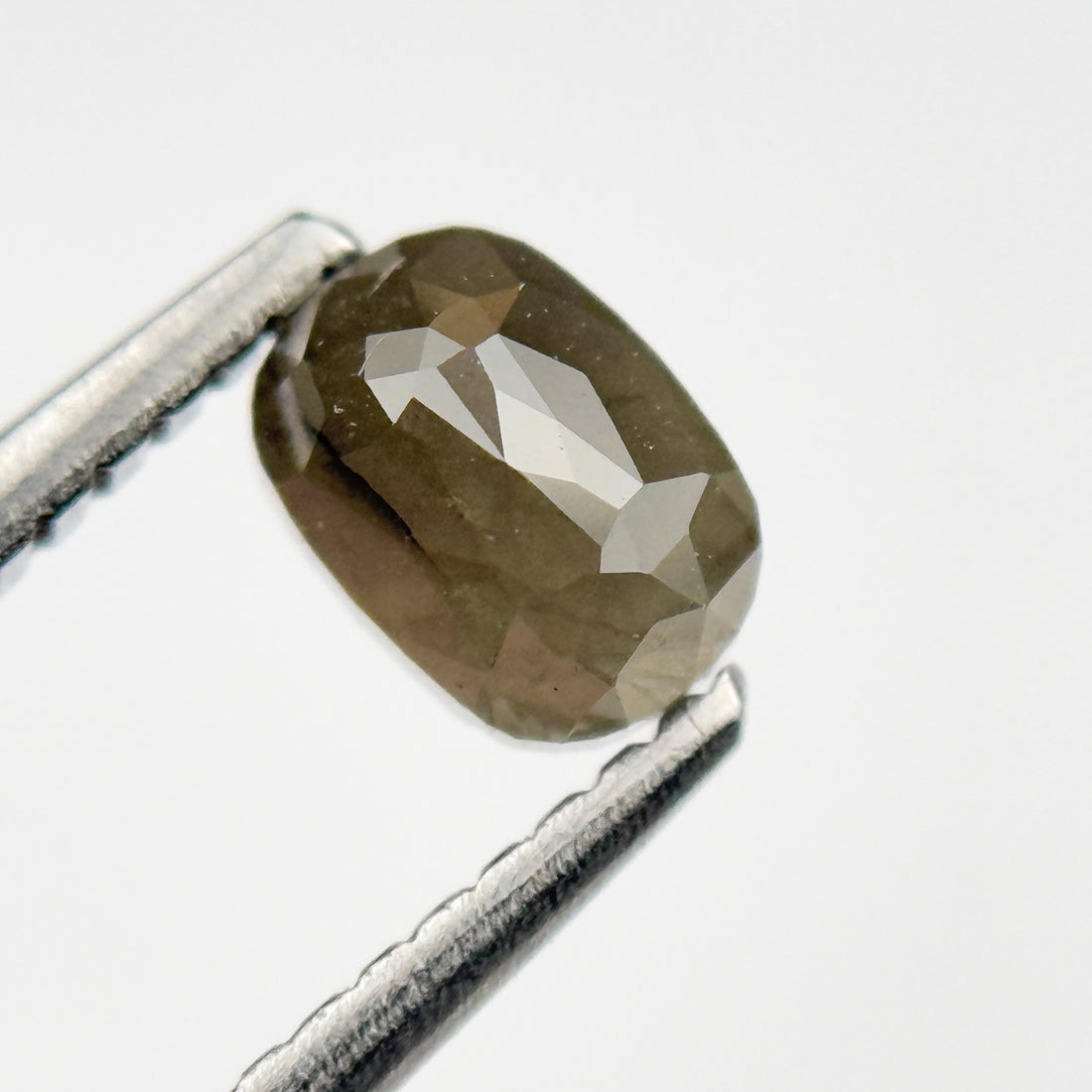 0.79 Ct Oval Rose Cut Grey Natural Salt and Pepper Diamond