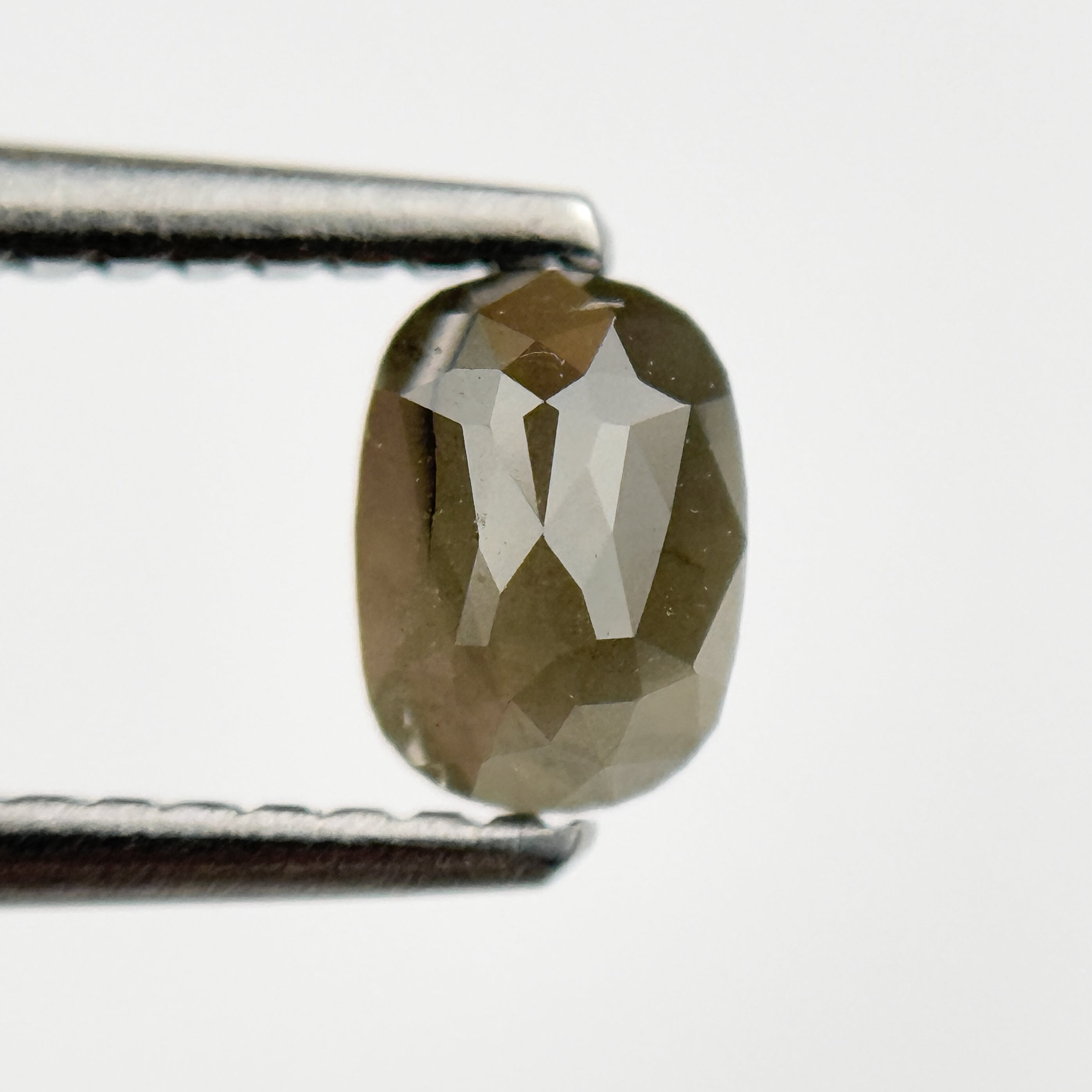 0.79 Ct Oval Rose Cut Grey Natural Salt and Pepper Diamond