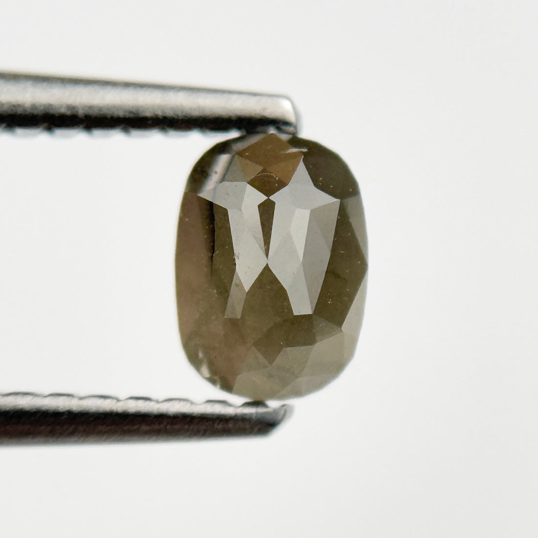 0.79 Ct Oval Rose Cut Grey Natural Salt and Pepper Diamond