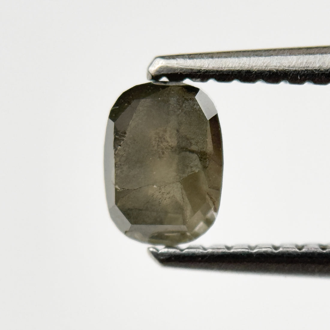 0.79 Ct Oval Rose Cut Grey Natural Salt and Pepper Diamond