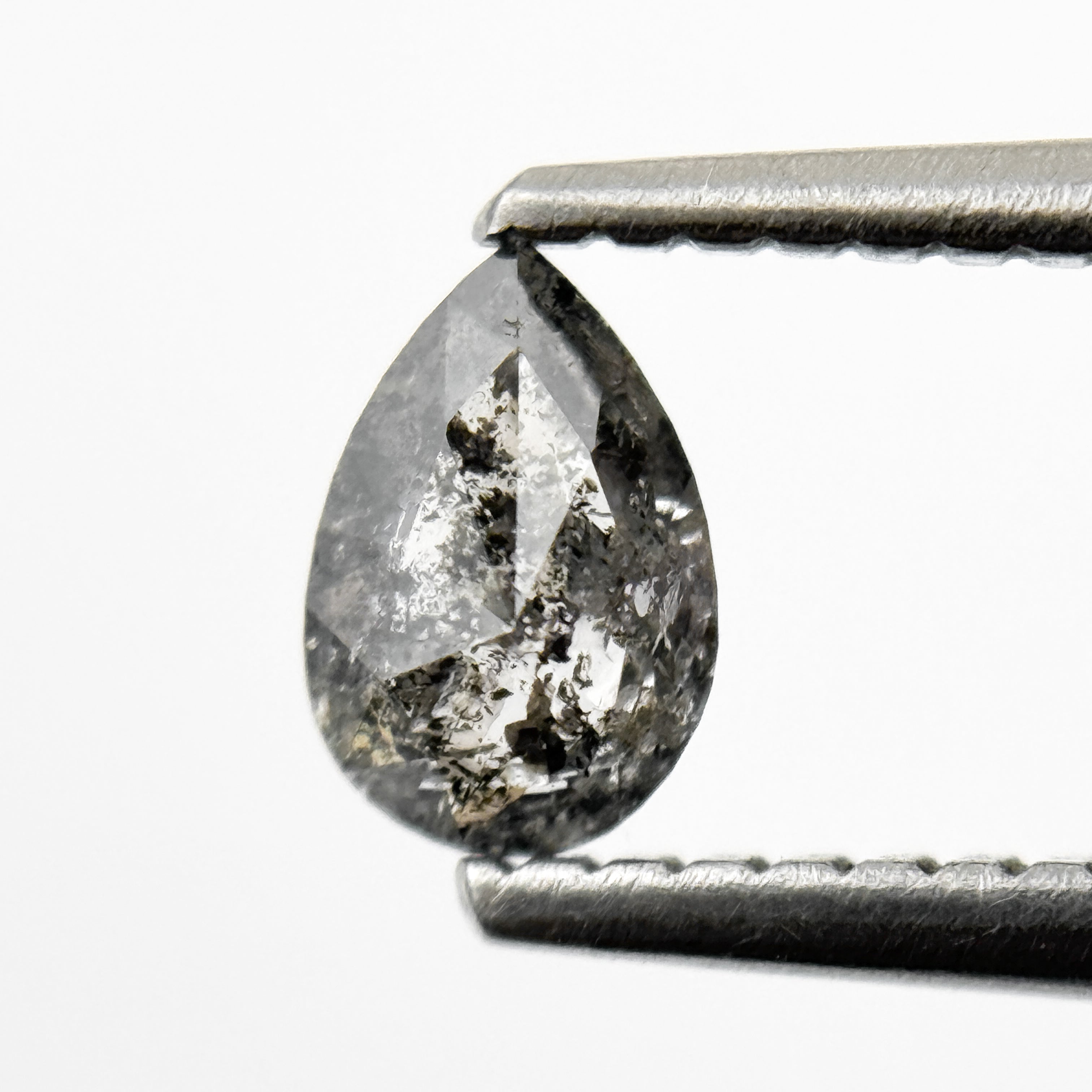 0.43 Ct Pear Rose Cut Grey Natural Unique Diamond