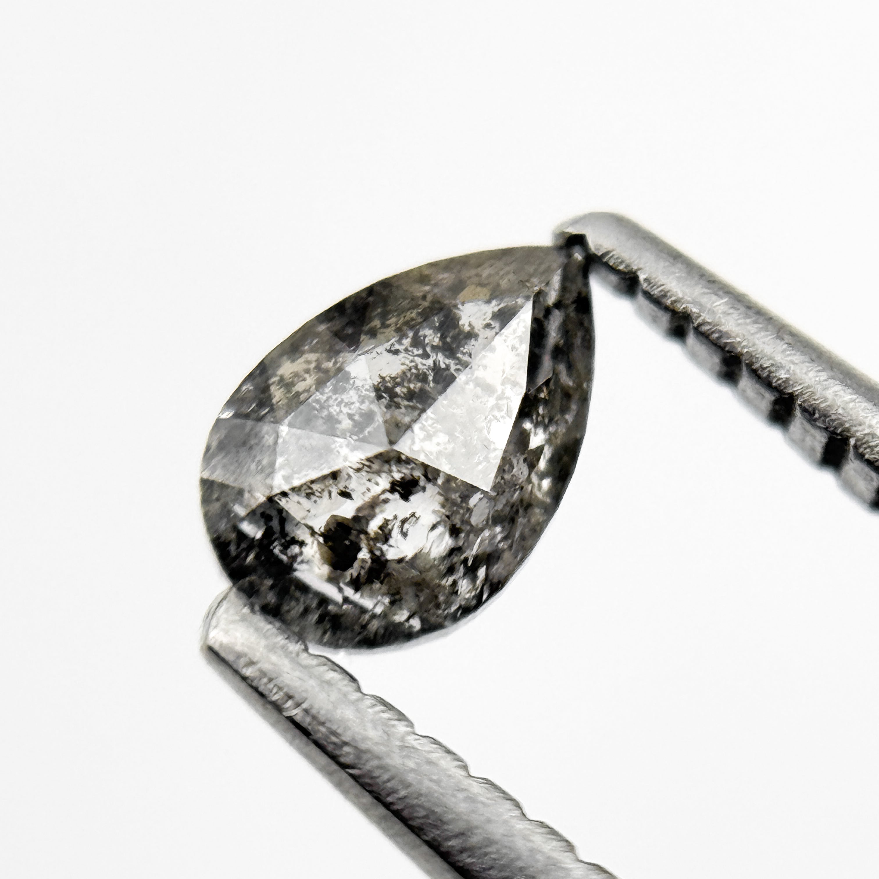 0.43 Ct Pear Rose Cut Grey Natural Unique Diamond