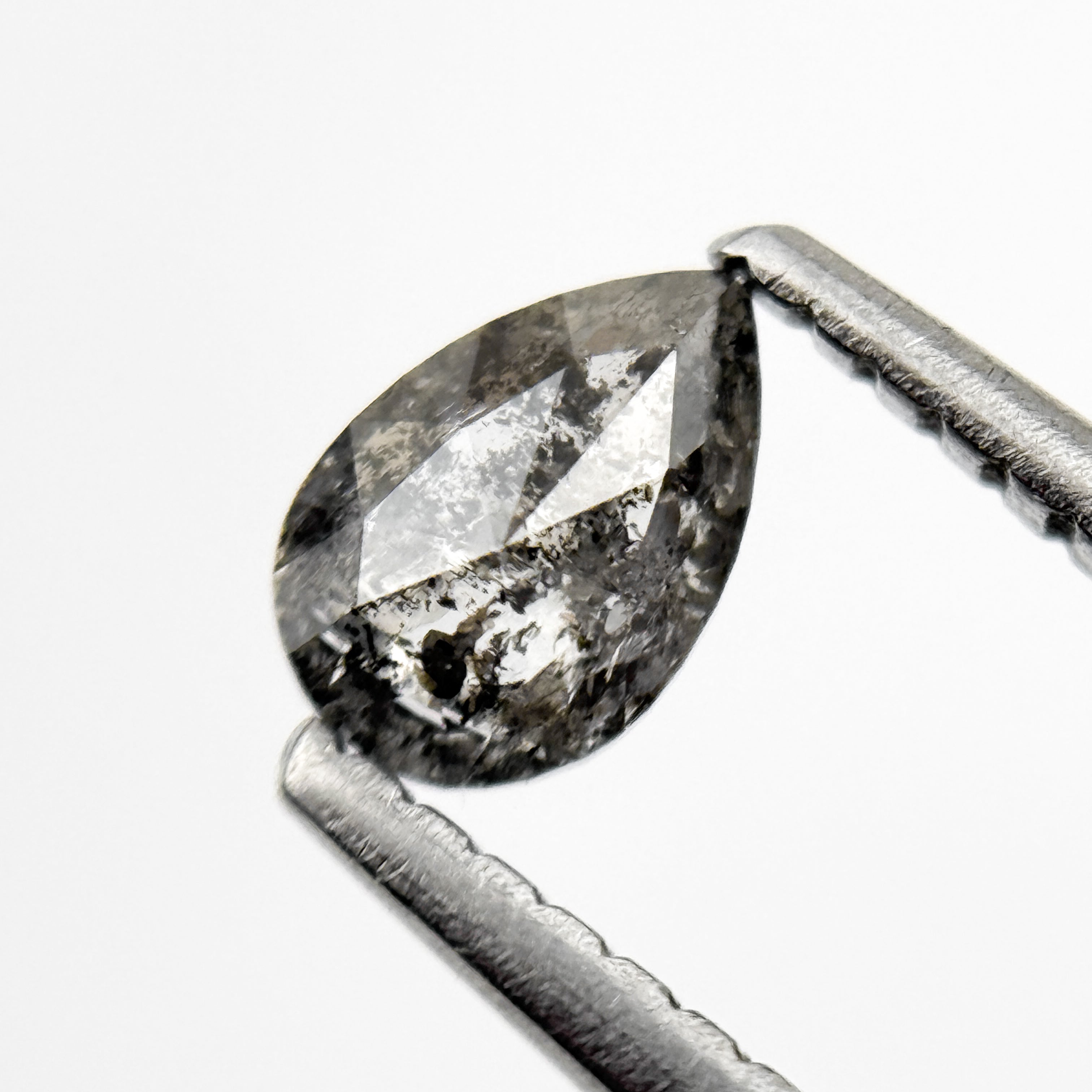 0.43 Ct Pear Rose Cut Grey Natural Unique Diamond