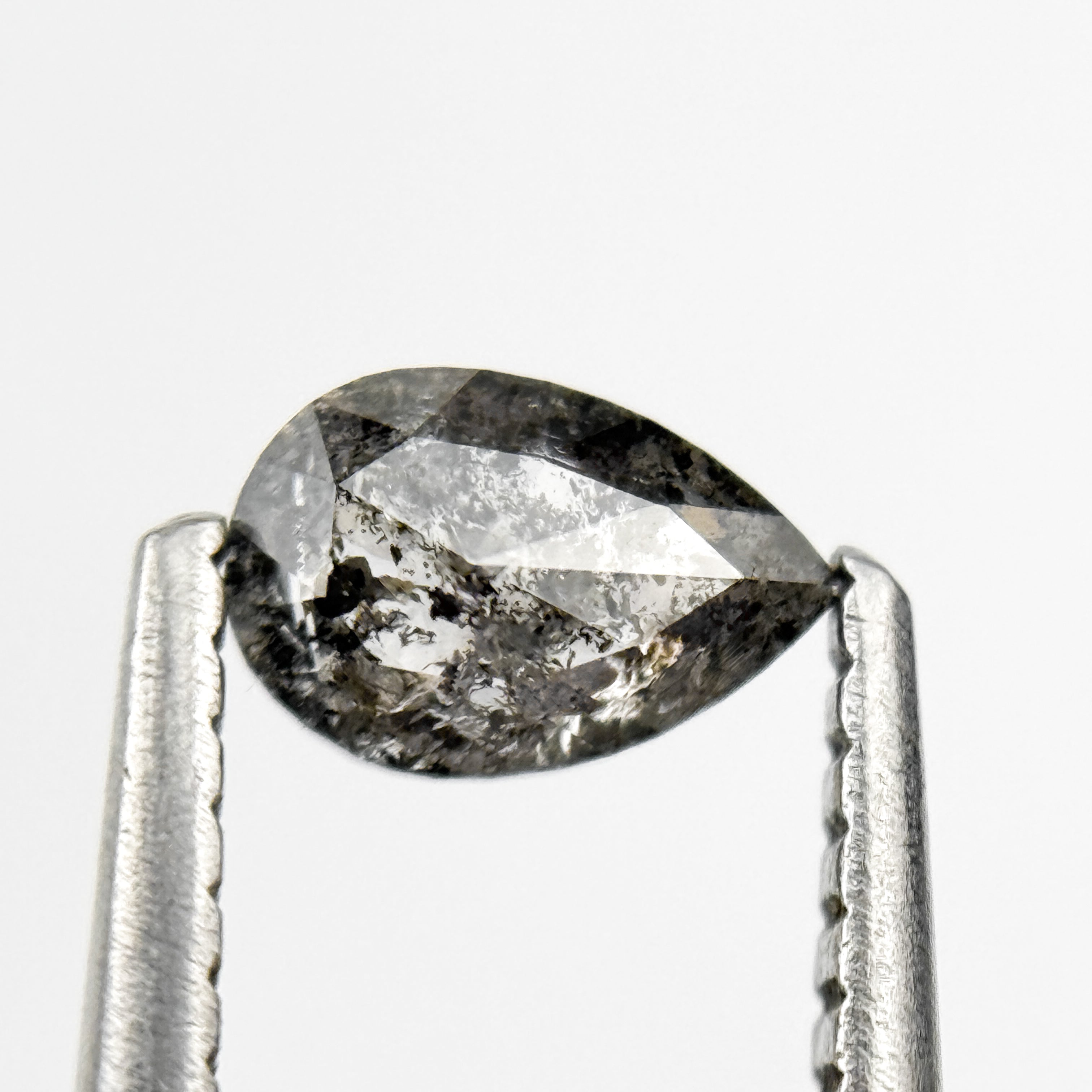 0.43 Ct Pear Rose Cut Grey Natural Unique Diamond