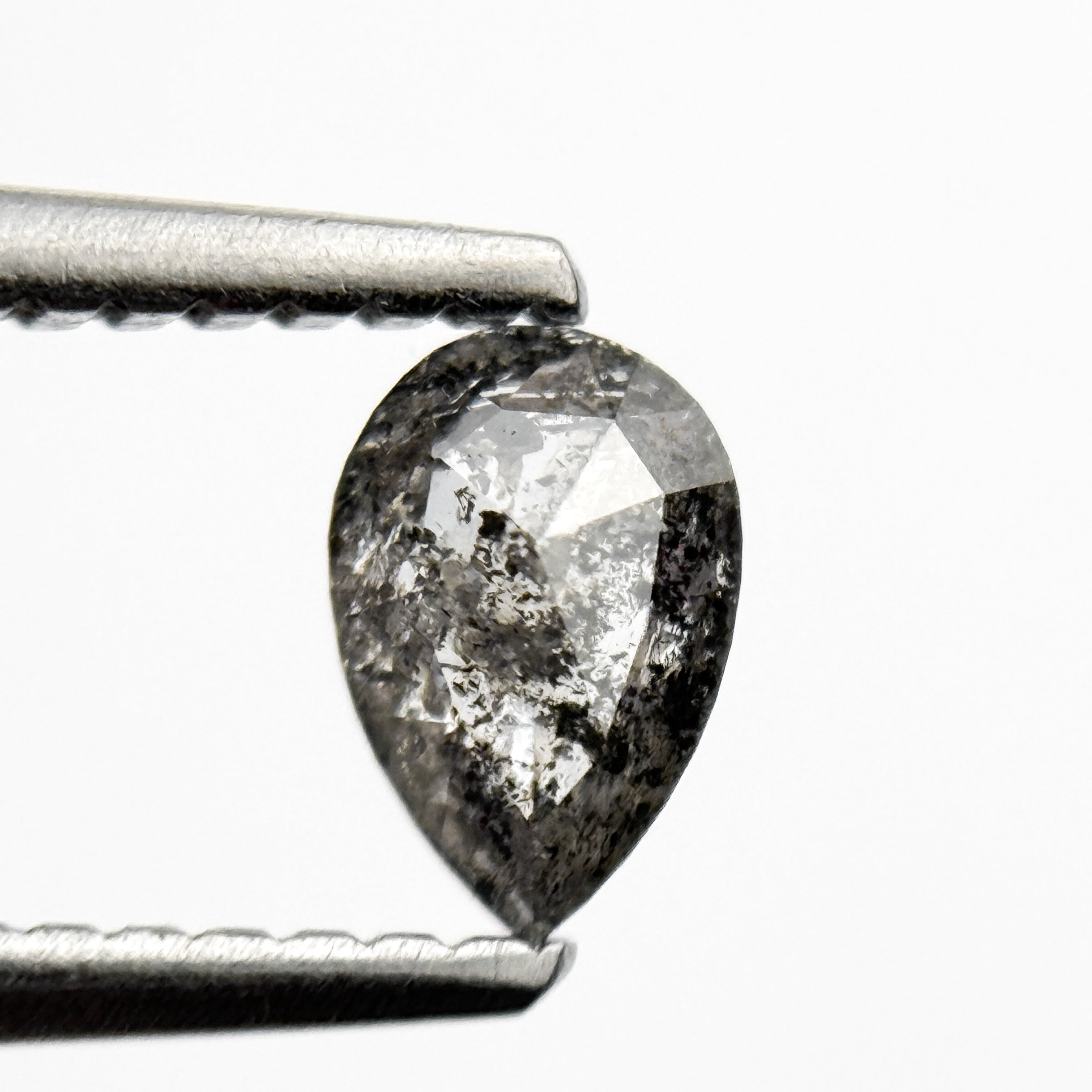 0.43 Ct Pear Rose Cut Grey Natural Unique Diamond