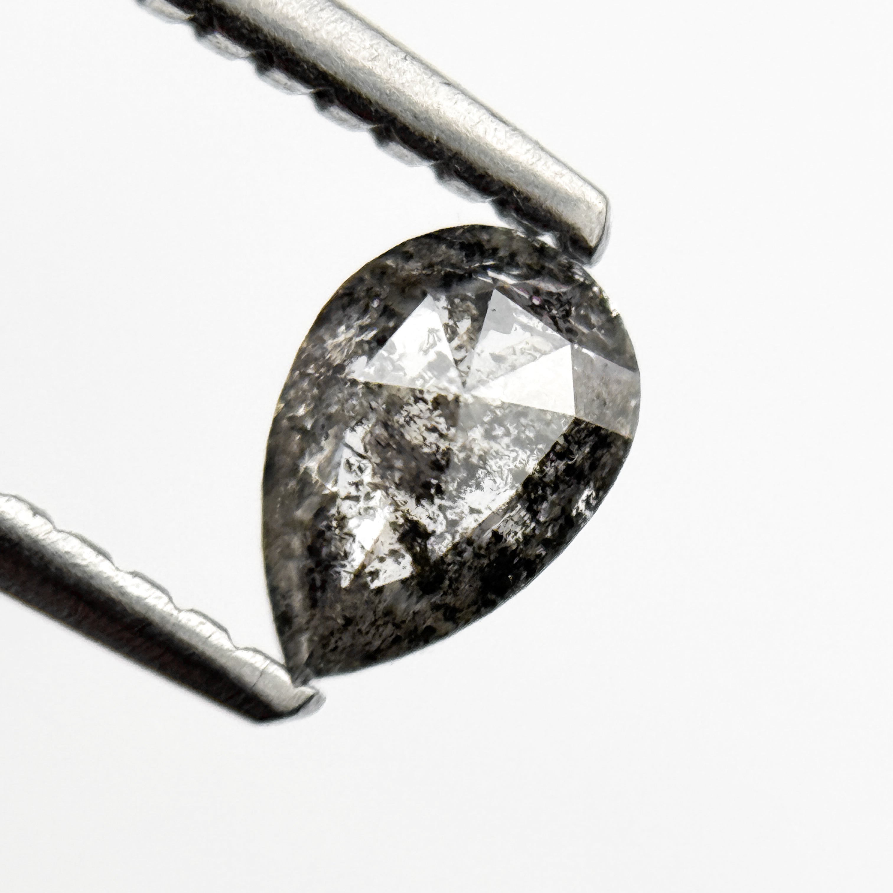 0.43 Ct Pear Rose Cut Grey Natural Unique Diamond