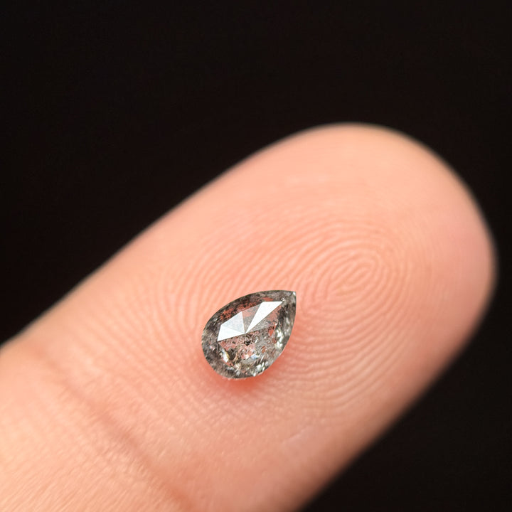 0.43 Ct Pear Rose Cut Grey Natural Unique Diamond