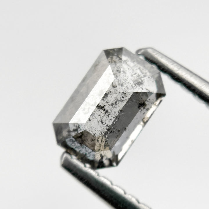 0.58 Ct Emerald Rose Cut Grey Natural Minimalist Diamond