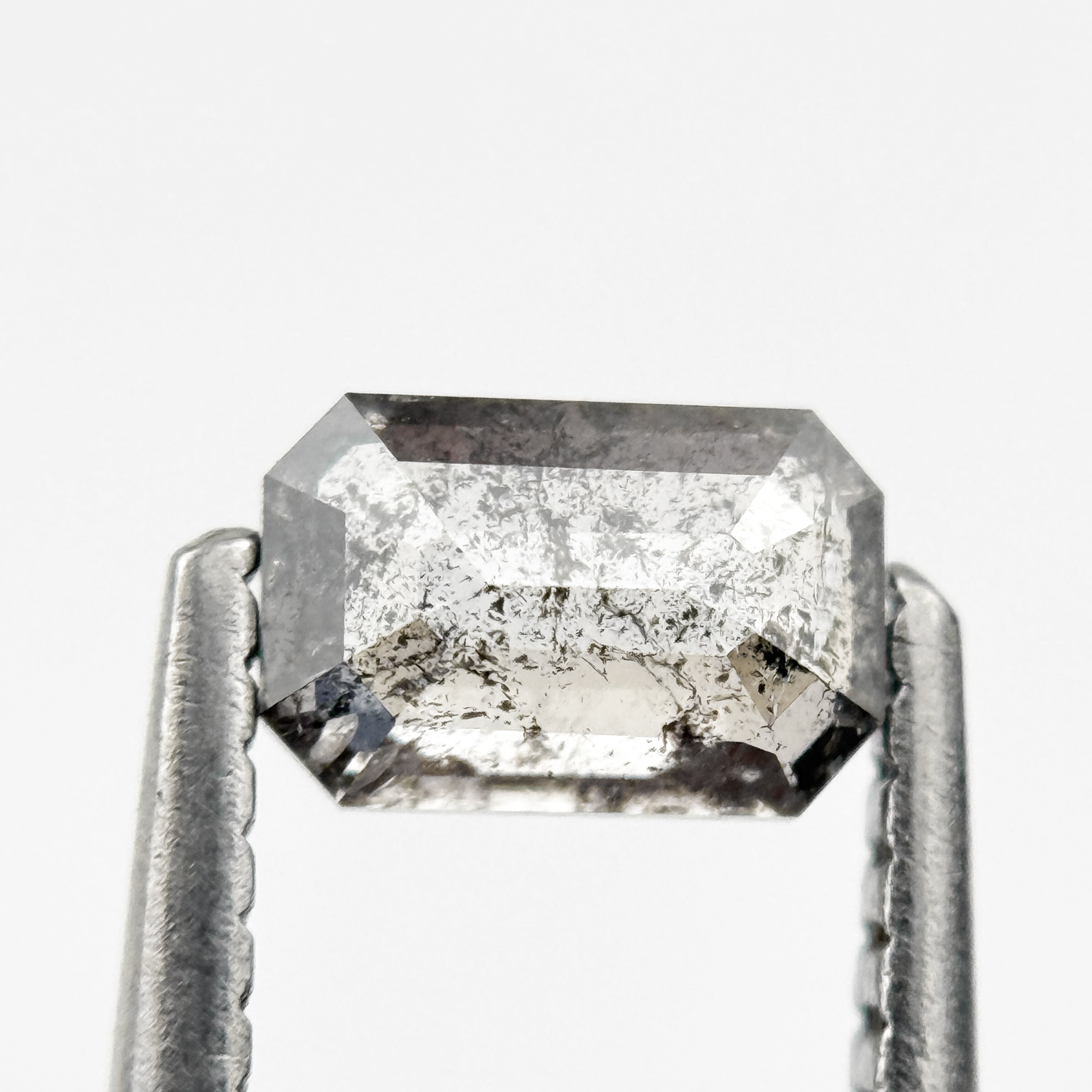 0.58 Ct Emerald Rose Cut Grey Natural Minimalist Diamond