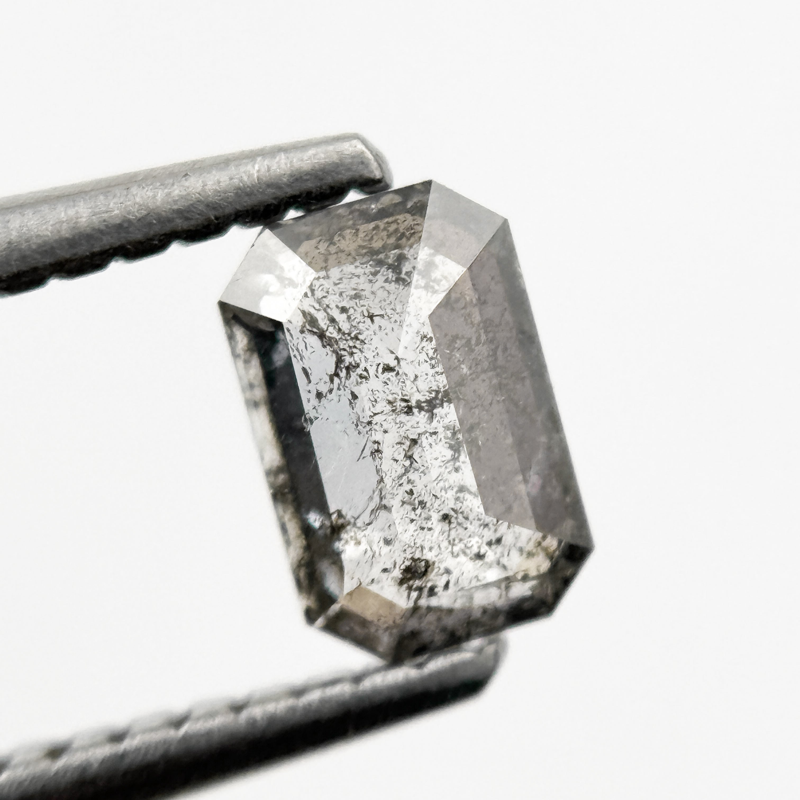 0.58 Ct Emerald Rose Cut Grey Natural Minimalist Diamond